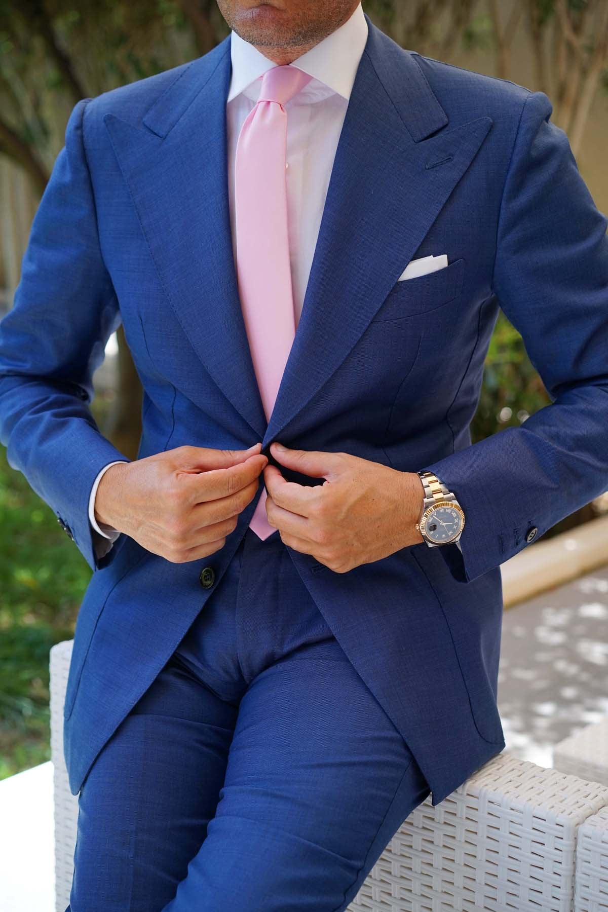 Tickled Pink Satin Skinny Tie - Image 5