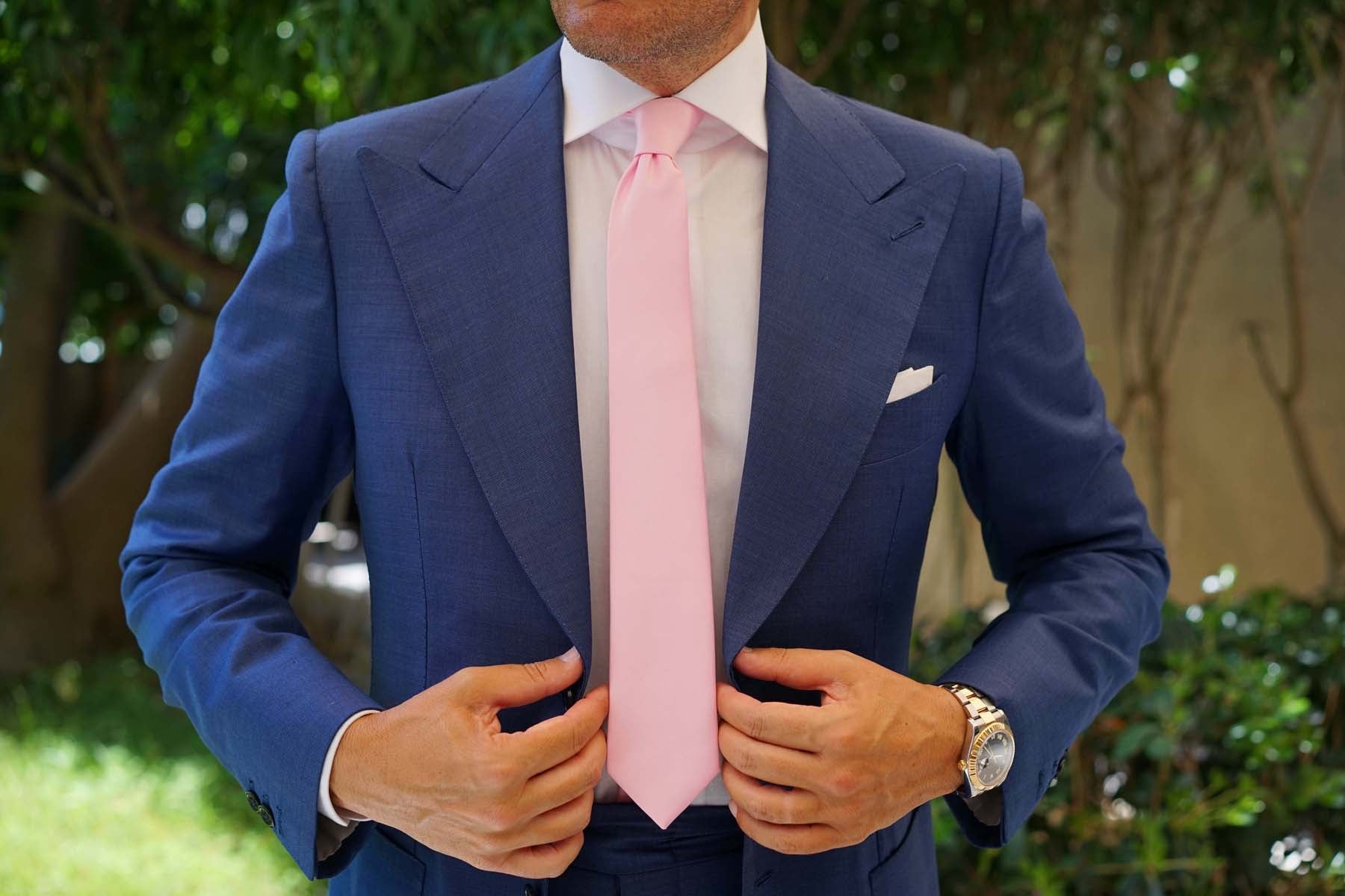 Tickled Pink Satin Skinny Tie - Image 7