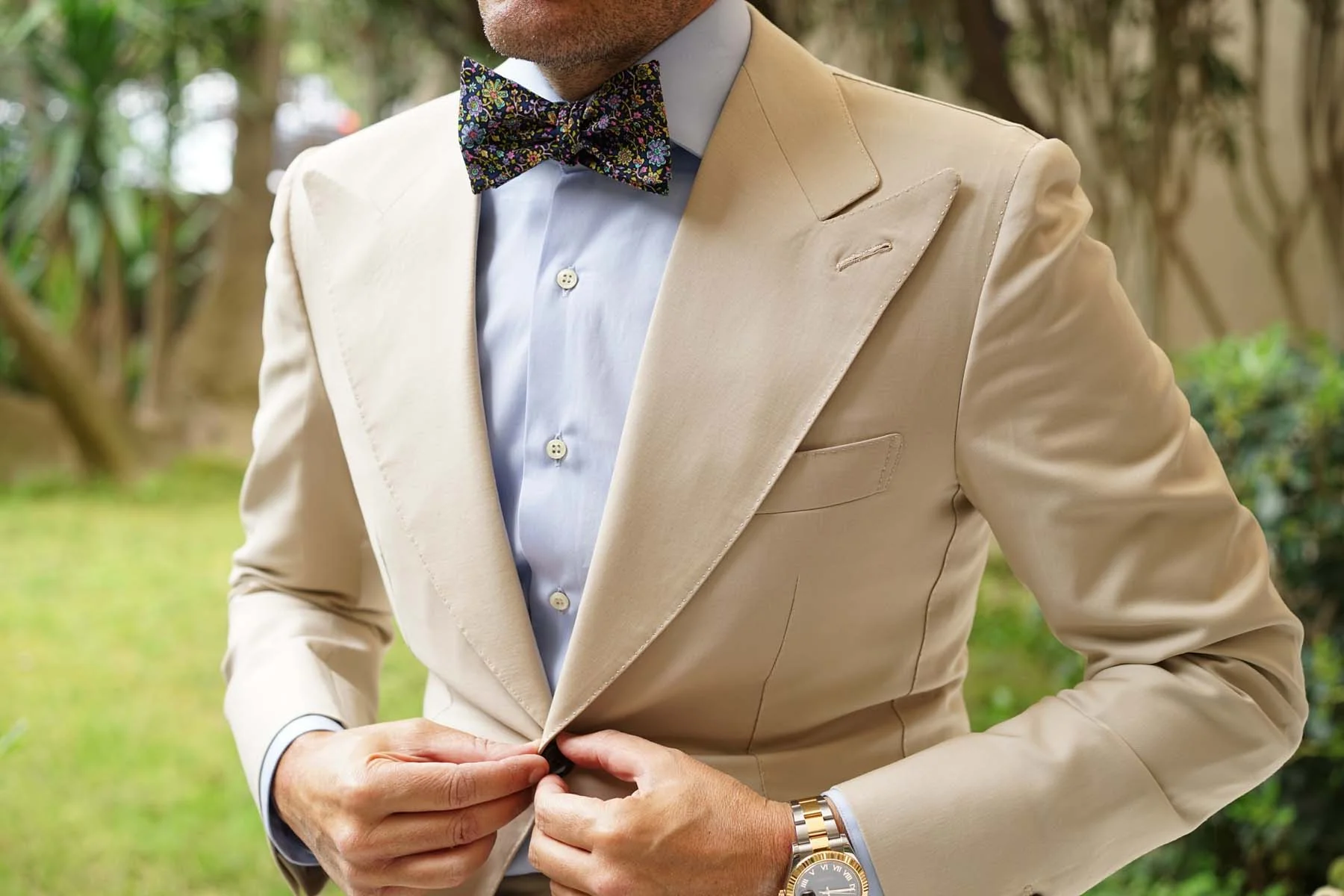 Tomba di Dante Floral Self Bow Tie - Image 9