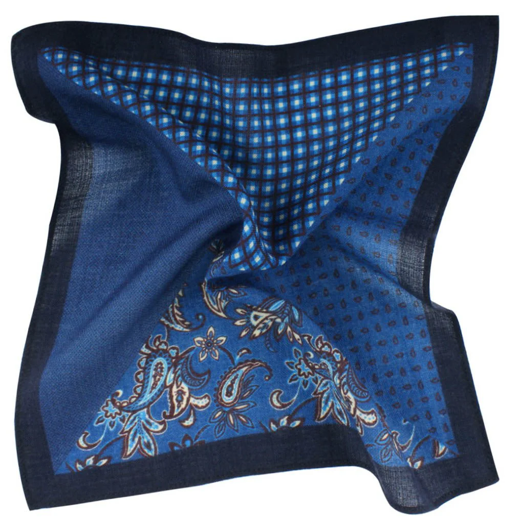 Town Destroyer 'President Washington' Blue Wool Pocket Square - Image 2