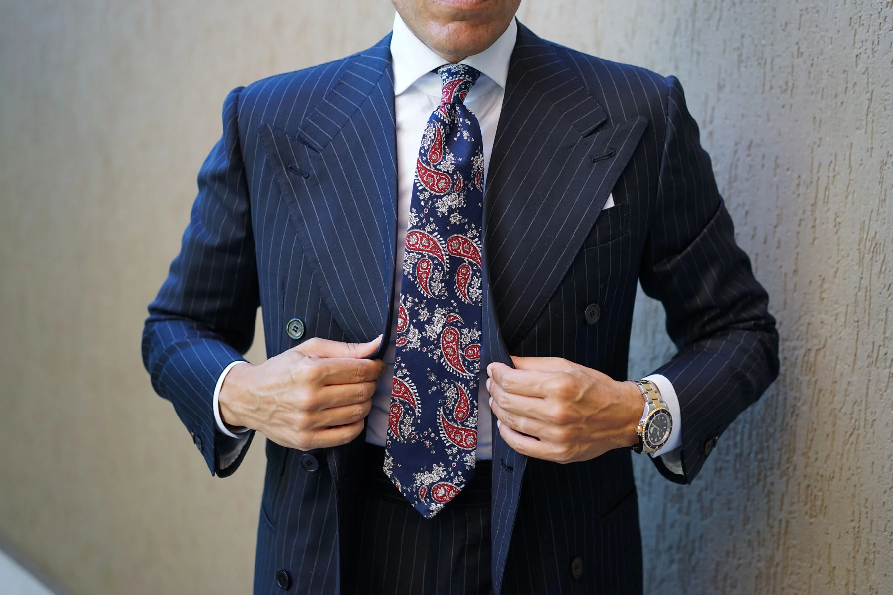 Trasimeno Blue with Red Paisley Tie - Image 8