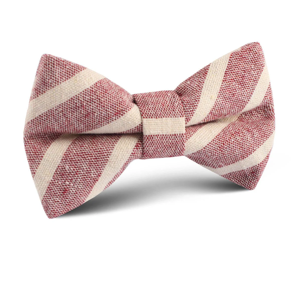 Turkish Delight Red Stripe Linen Kids Bow Tie