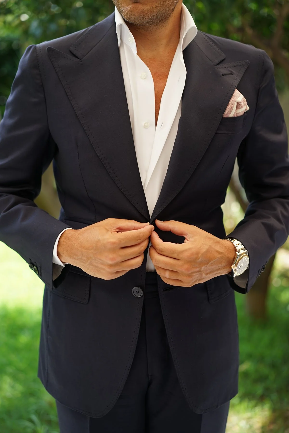 Turkish Delight Red Stripe Linen Pocket Square - Image 4