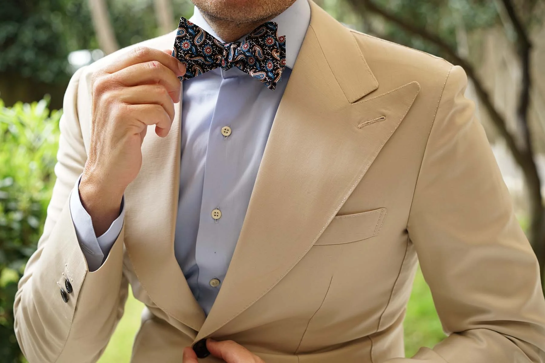 Turkmenistan Paisley Self Bow Tie - Image 6