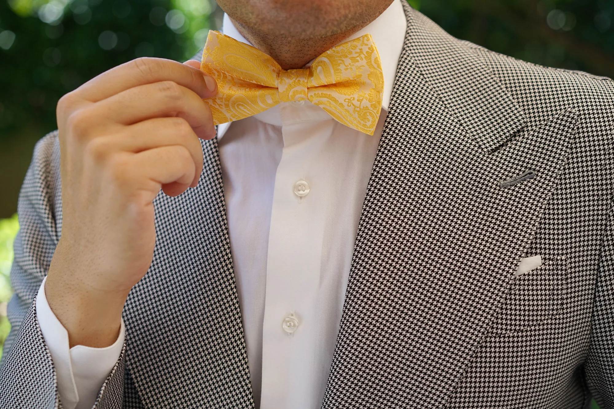 Tuscan Sun Yellow Paisley Bow Tie - Image 5