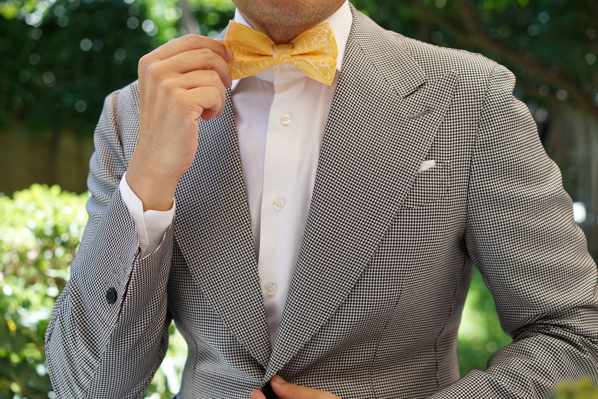 Tuscan Sun Yellow Paisley Bow Tie - Image 8