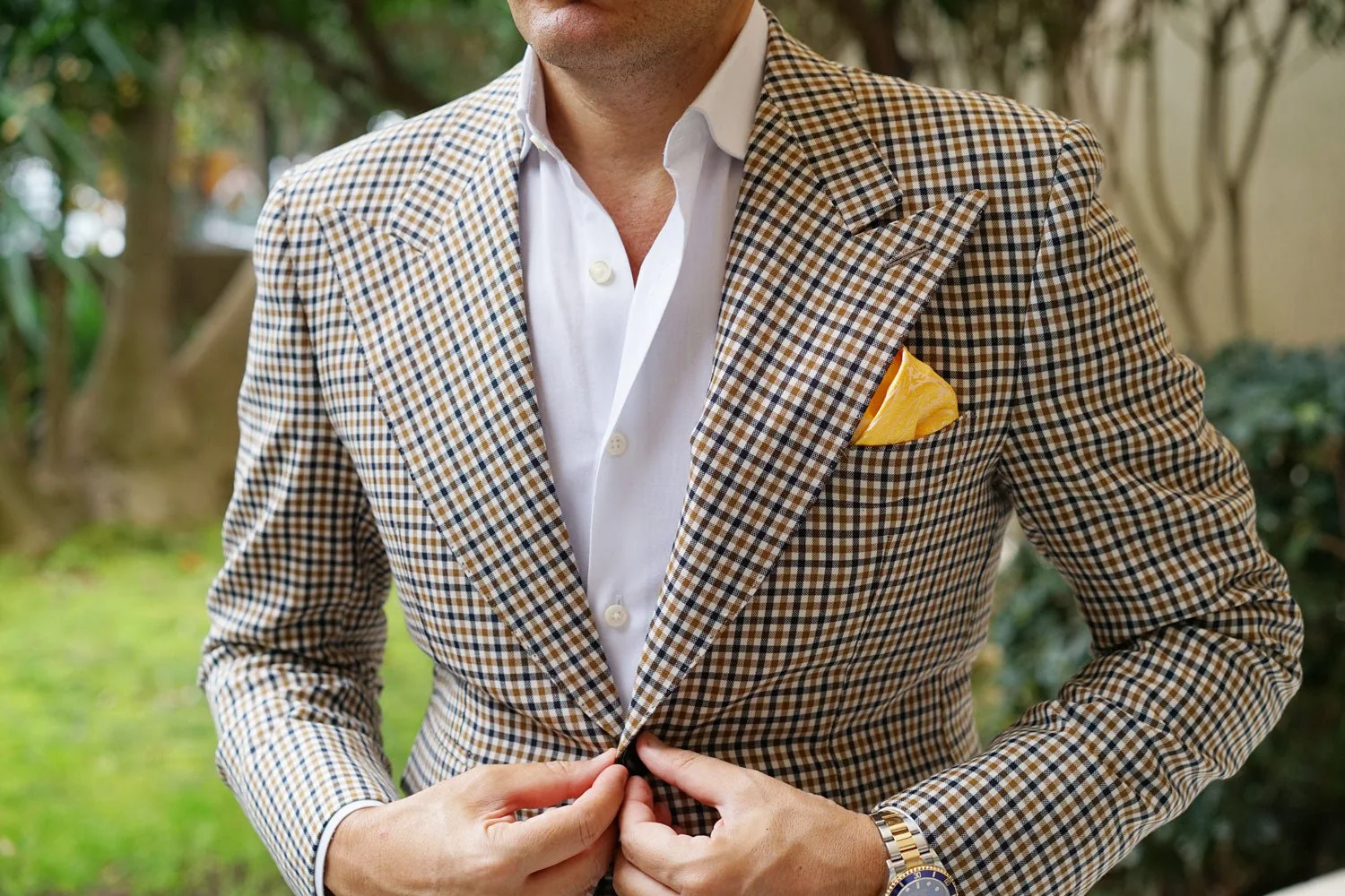 Tuscan Sun Yellow Paisley Pocket Square - Image 3