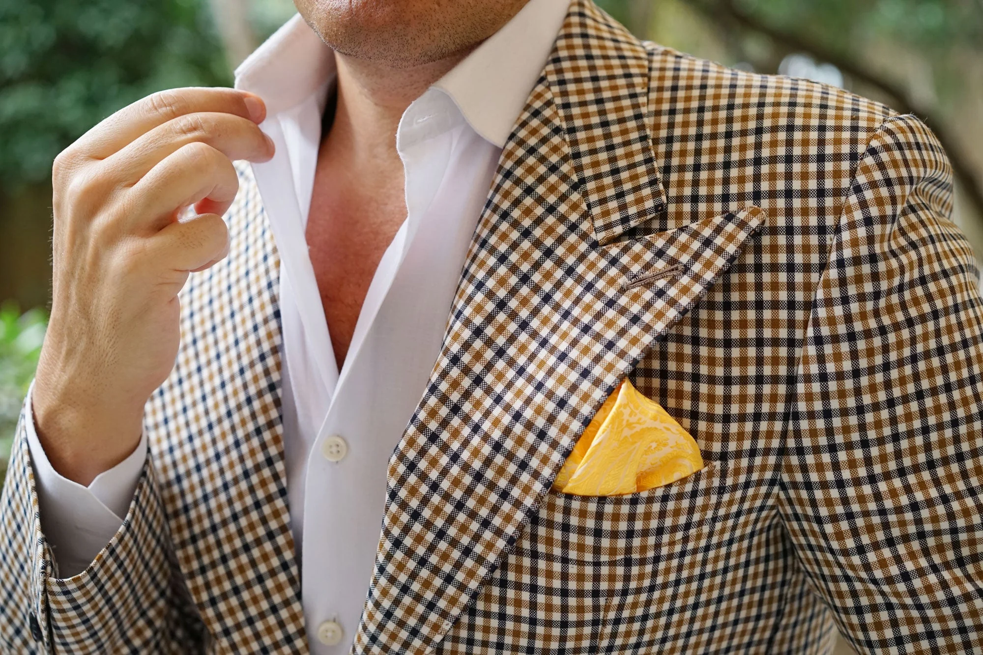 Tuscan Sun Yellow Paisley Pocket Square - Image 8