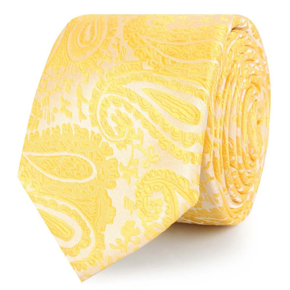 Tuscan Sun Yellow Paisley Skinny Tie - Image 2