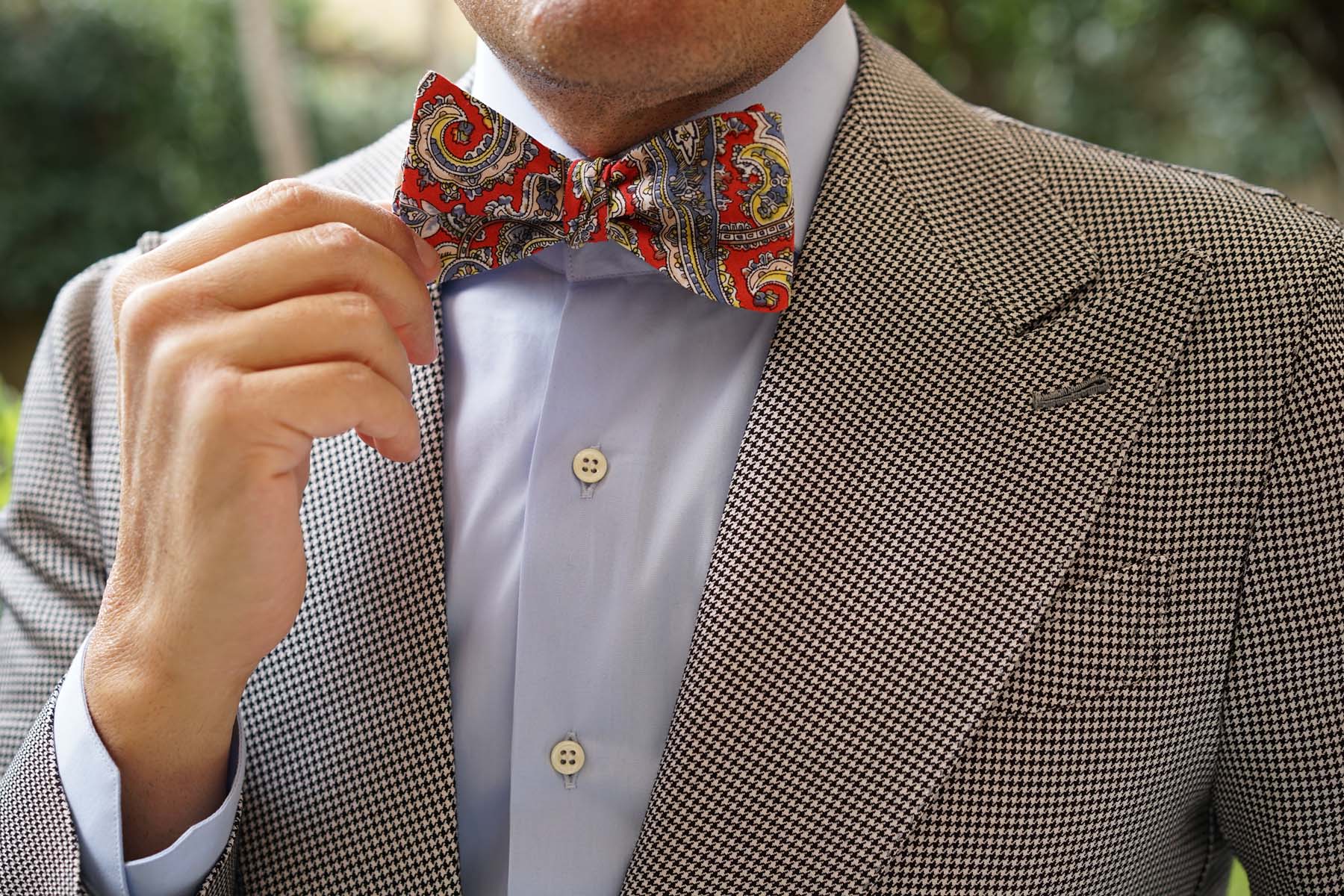 Ulysses Paisley Self Bow Tie - Image 6