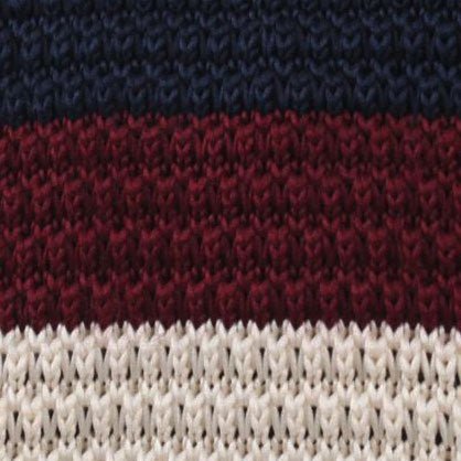 Underwood Maroon & Blue Knitted Tie - Image 2