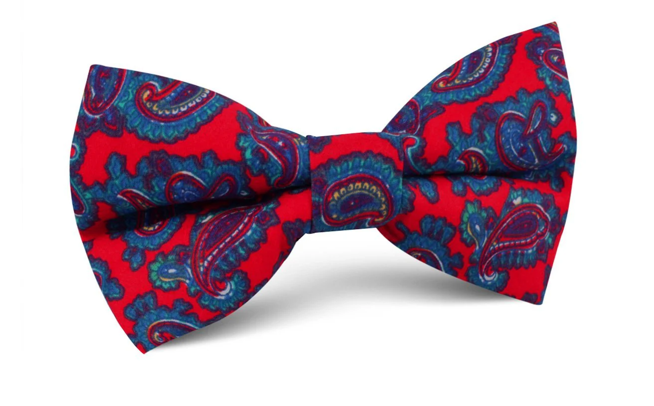 Valentina Red Shiraz Paisley Bow Tie