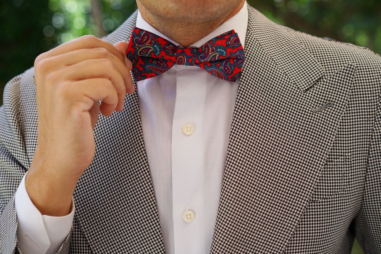 Valentina Red Shiraz Paisley Bow Tie - Image 10