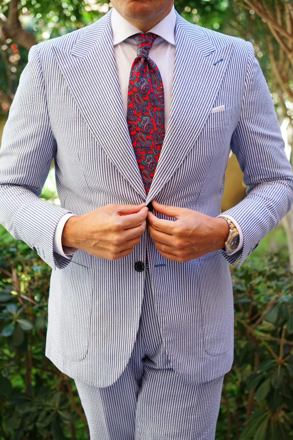 Valentina Red Shiraz Paisley Necktie - Image 5