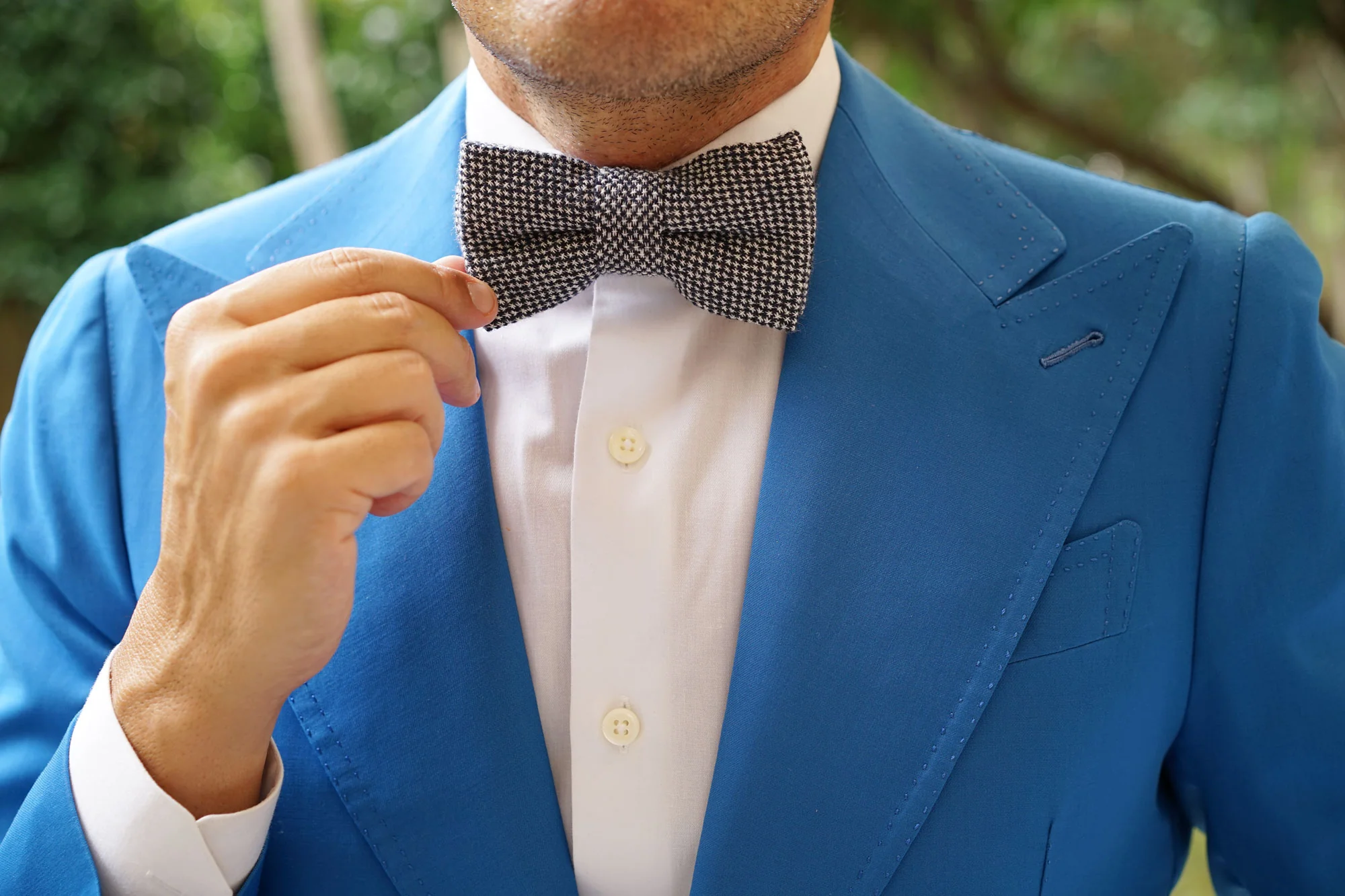 Van Gogh Midnight Blue Star Linen Bow Tie - Image 6