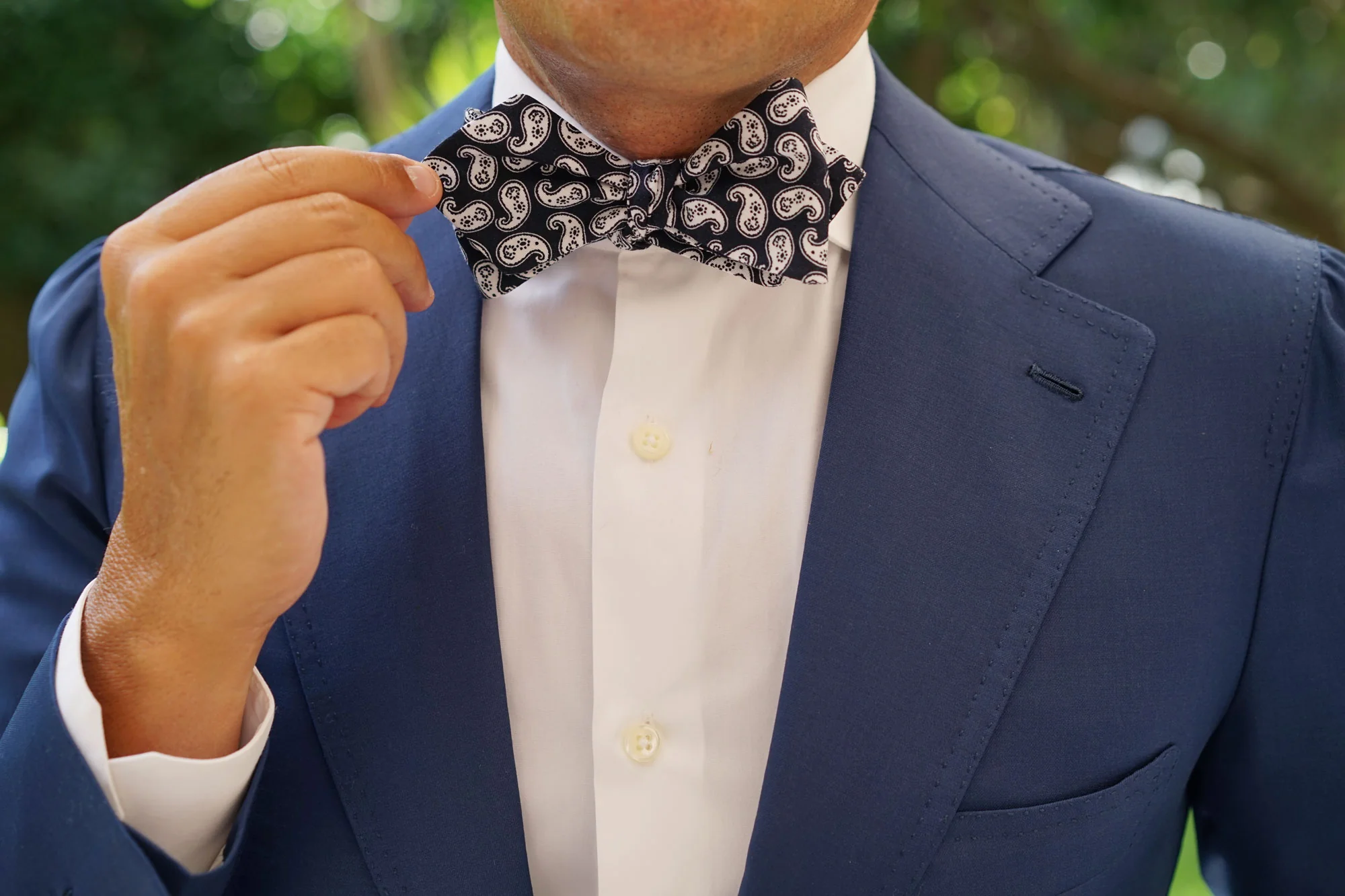 Van Gogh Teardrop Paisley Diamond Self Bow Tie - Image 8