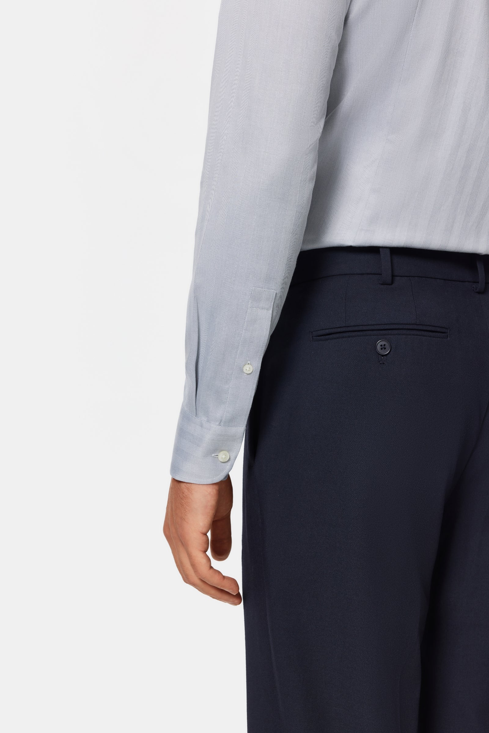 Van Patten Gray Herringbone Lucious Non-Iron Shirt - Image 11