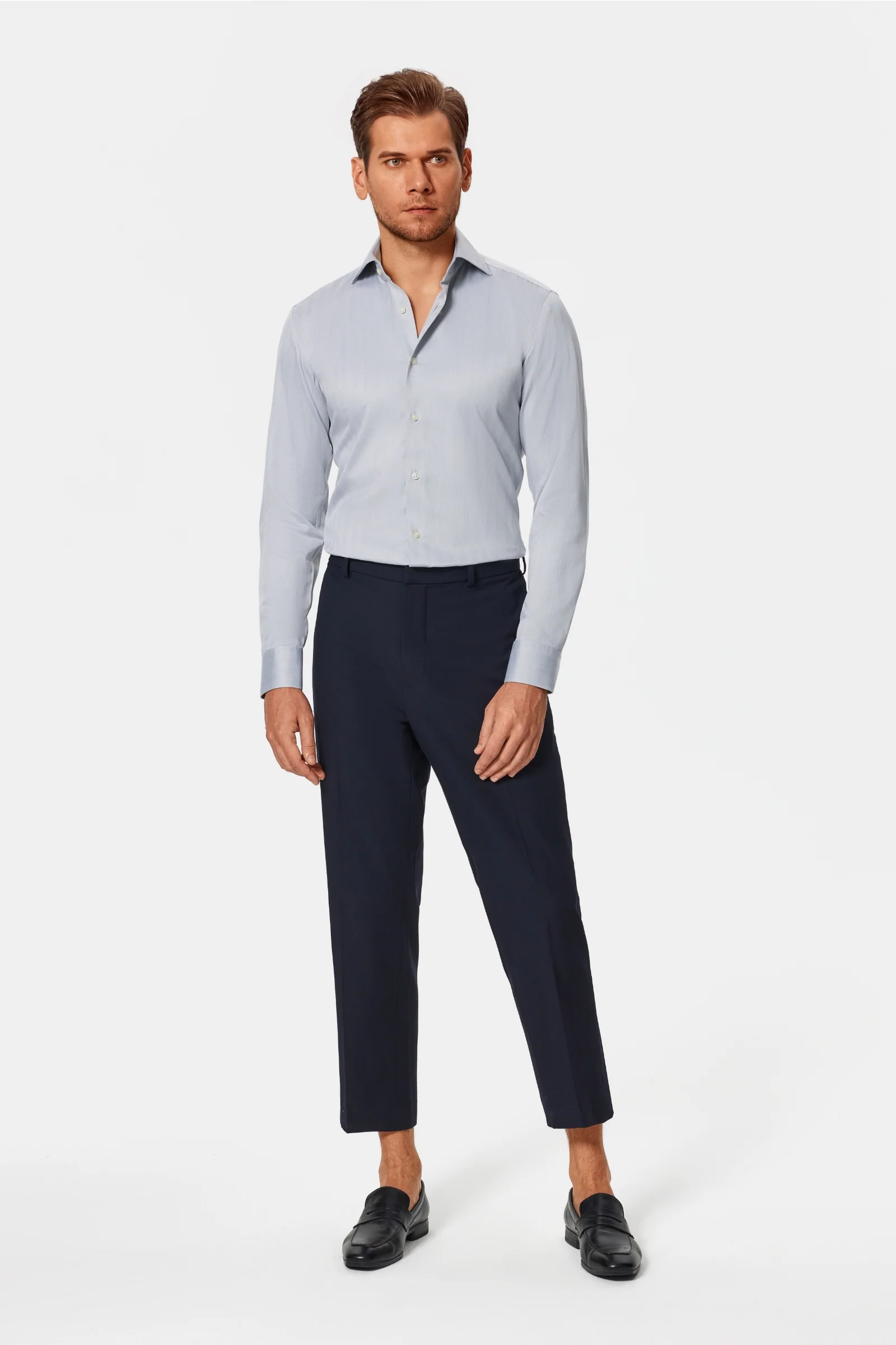 Van Patten Gray Herringbone Lucious Non-Iron Shirt - Image 12