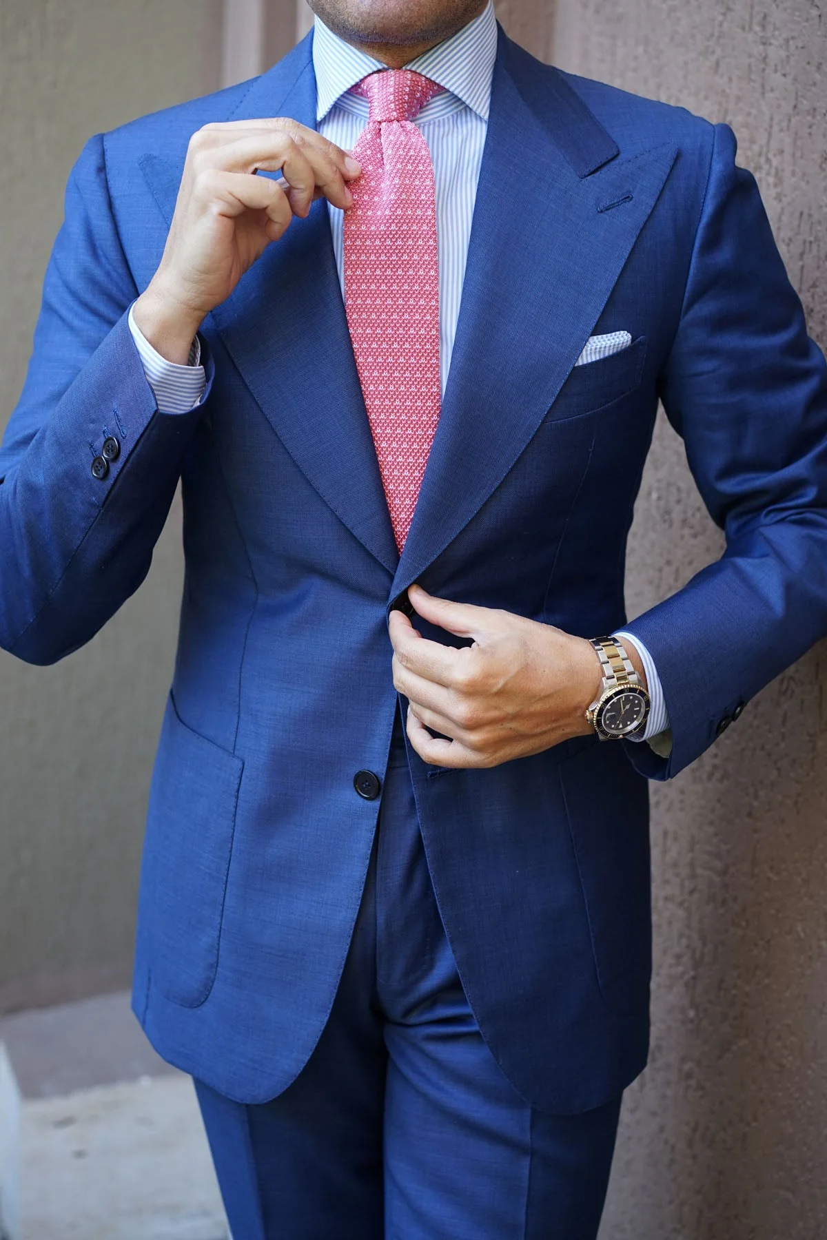 Vega Pink Knitted Tie - Image 11