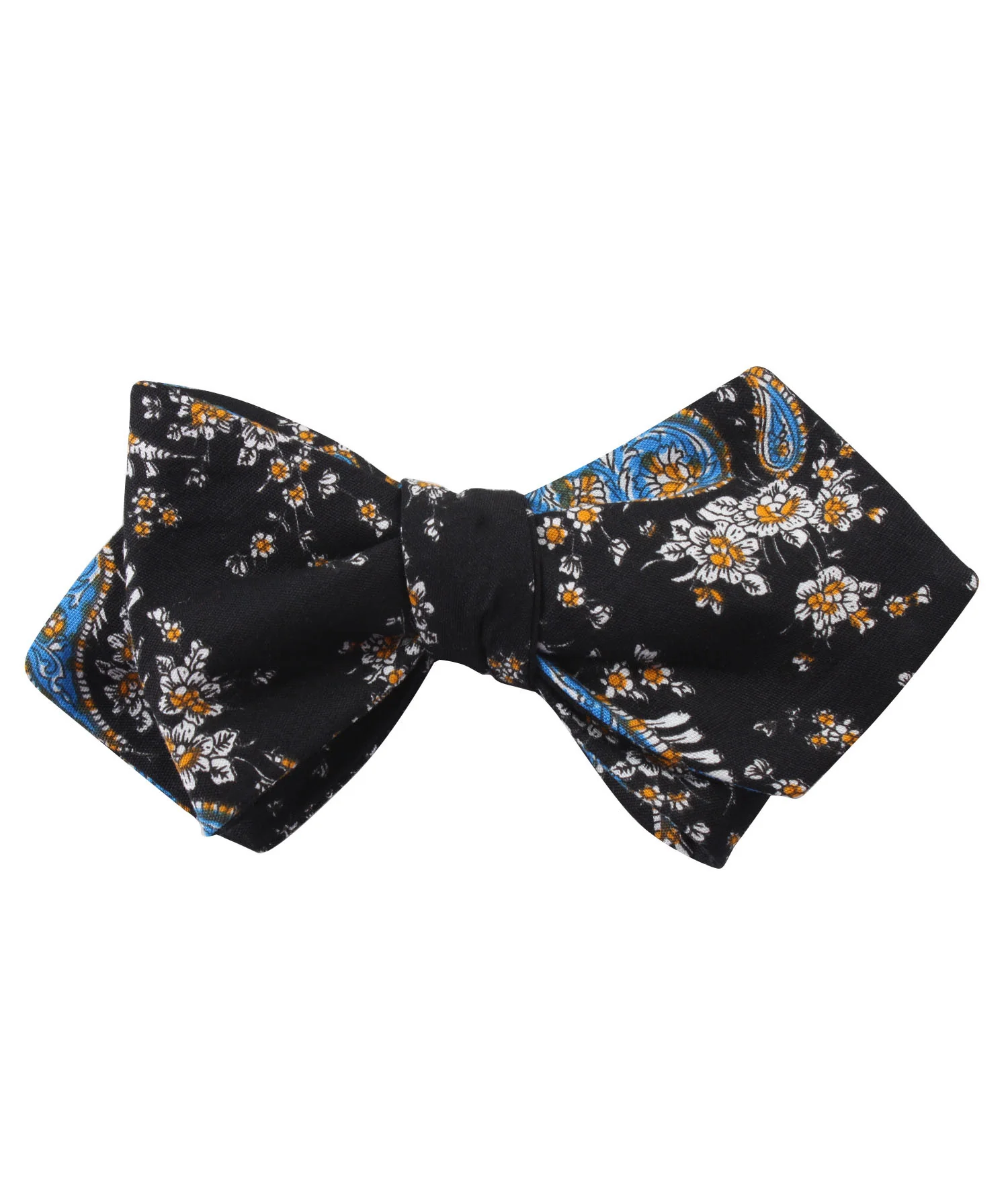 Venetian Lagoon Blue Paisley Diamond Self Bow Tie - Image 2
