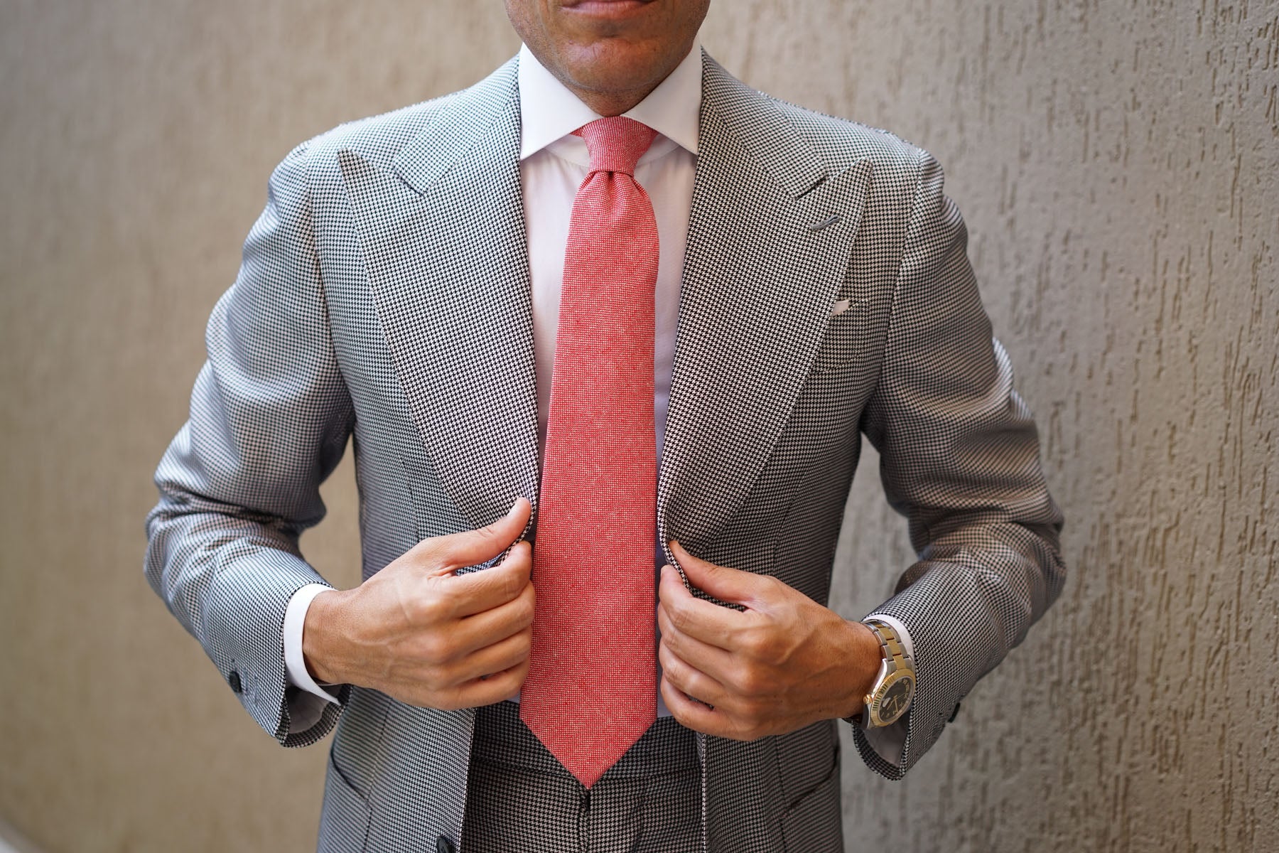 Venetian Red Linen Tie - Image 10