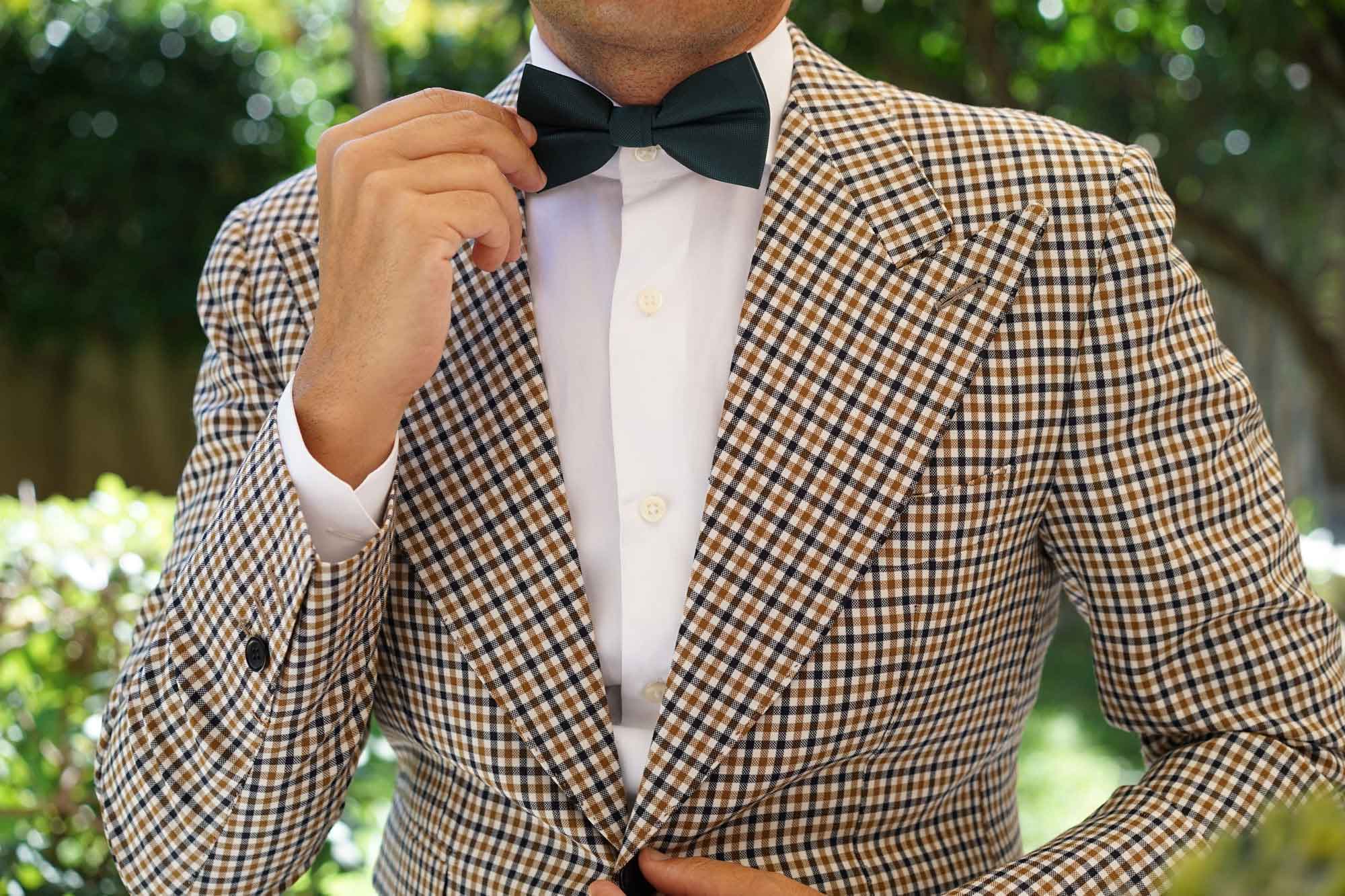 Venice Dark Green Diamond Bow Tie - Image 5