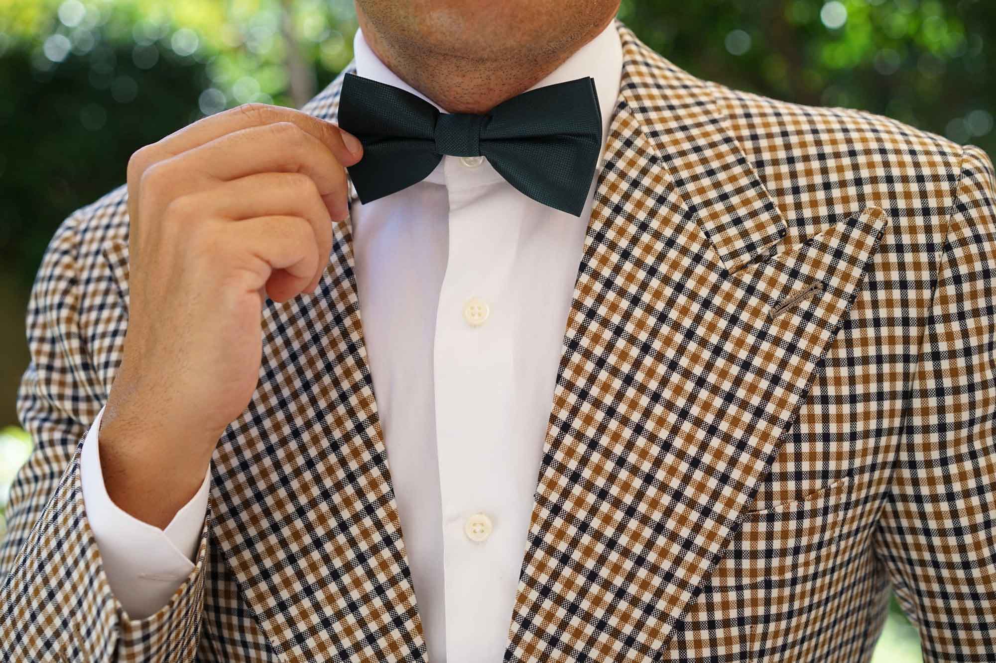 Venice Dark Green Diamond Bow Tie - Image 6
