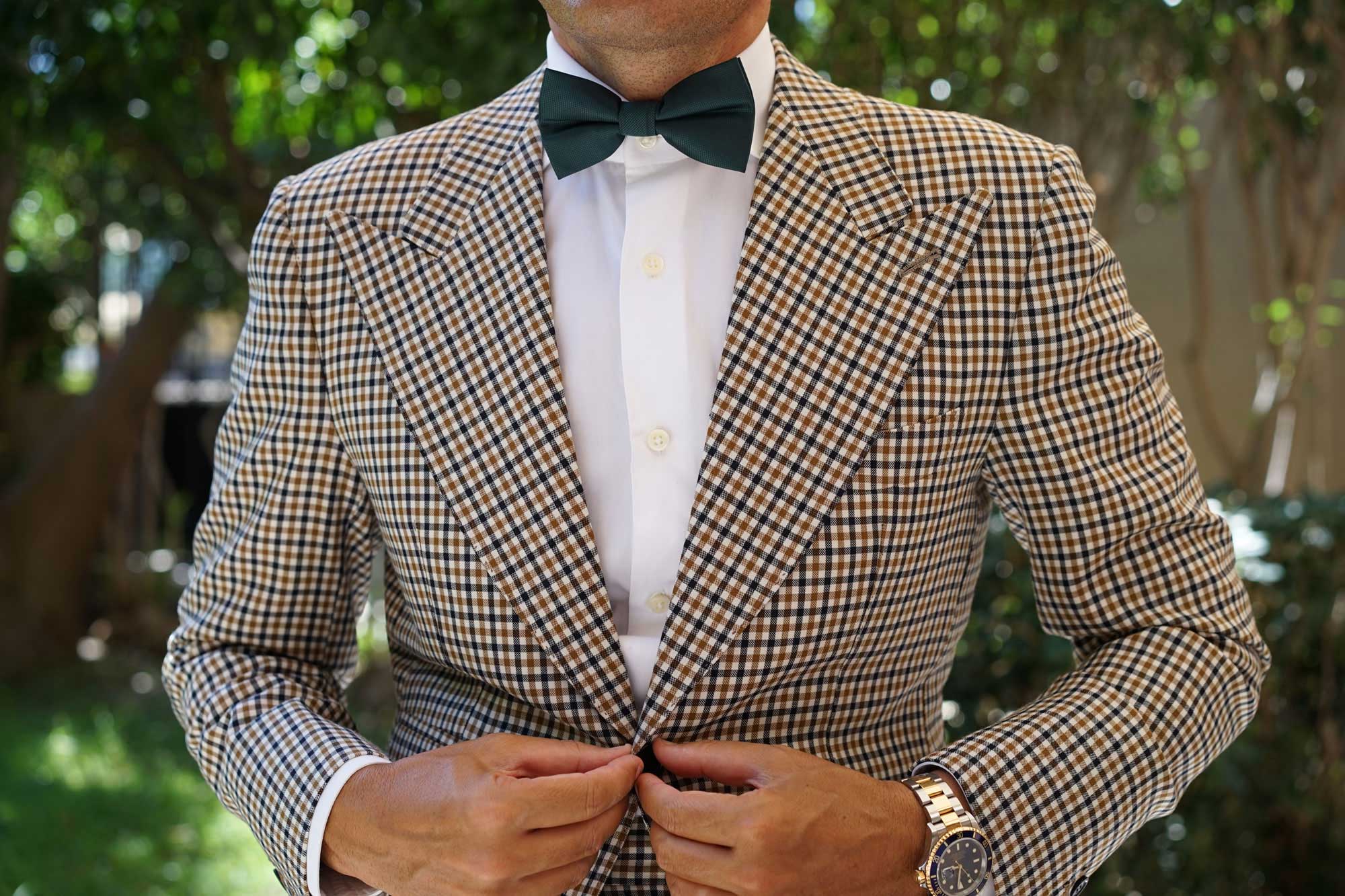 Venice Dark Green Diamond Bow Tie - Image 7