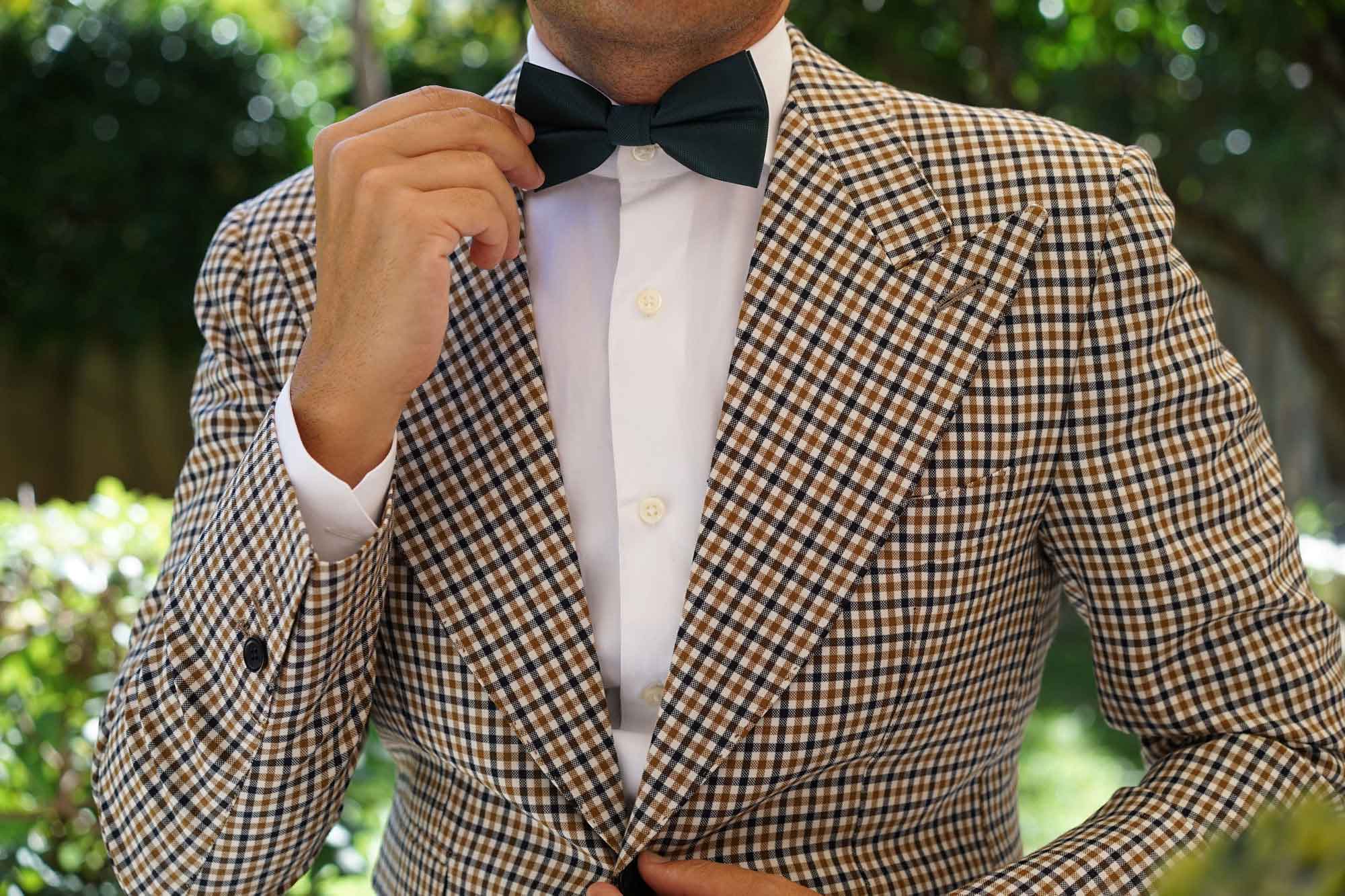Venice Dark Green Diamond Bow Tie - Image 8