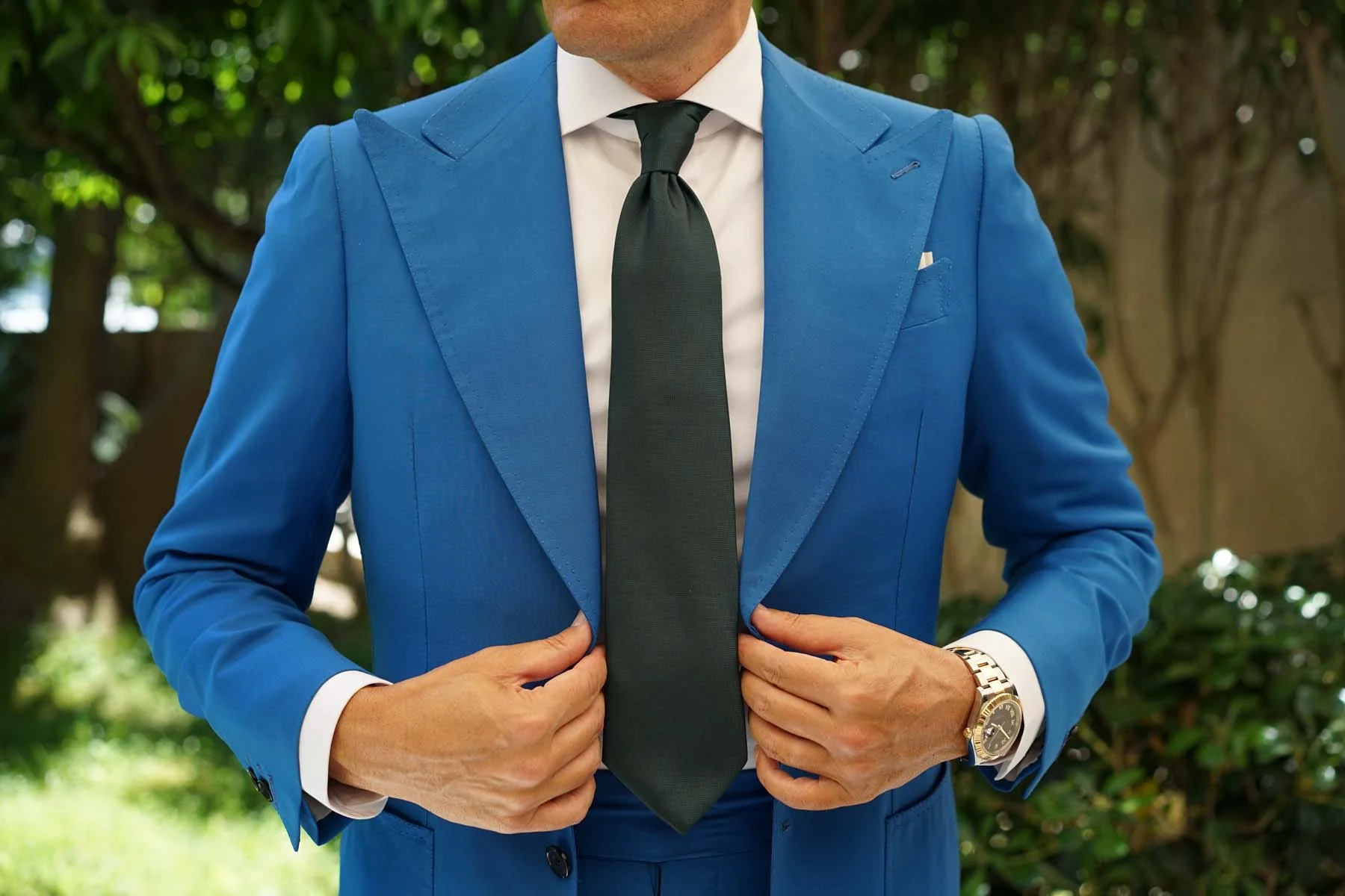 Venice Dark Green Diamond Necktie - Image 6