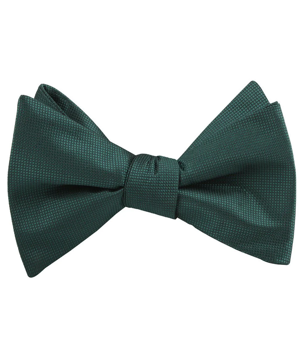 Venice Dark Green Diamond Self Bow Tie - Image 2