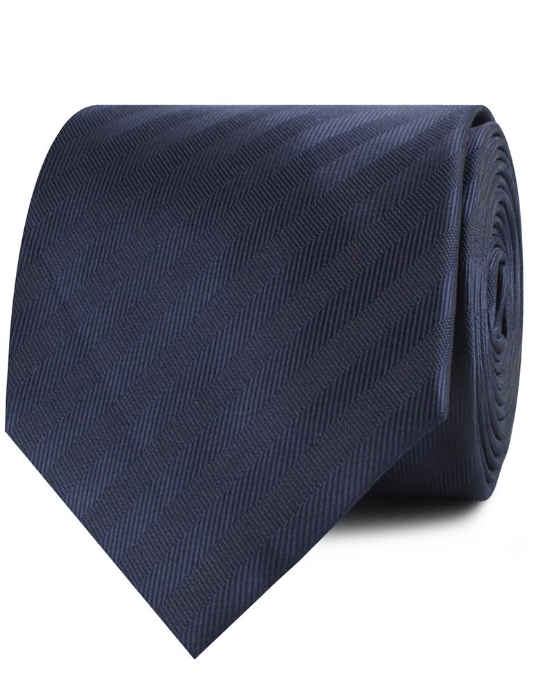 Venice Navy Blue Striped Necktie - Image 2