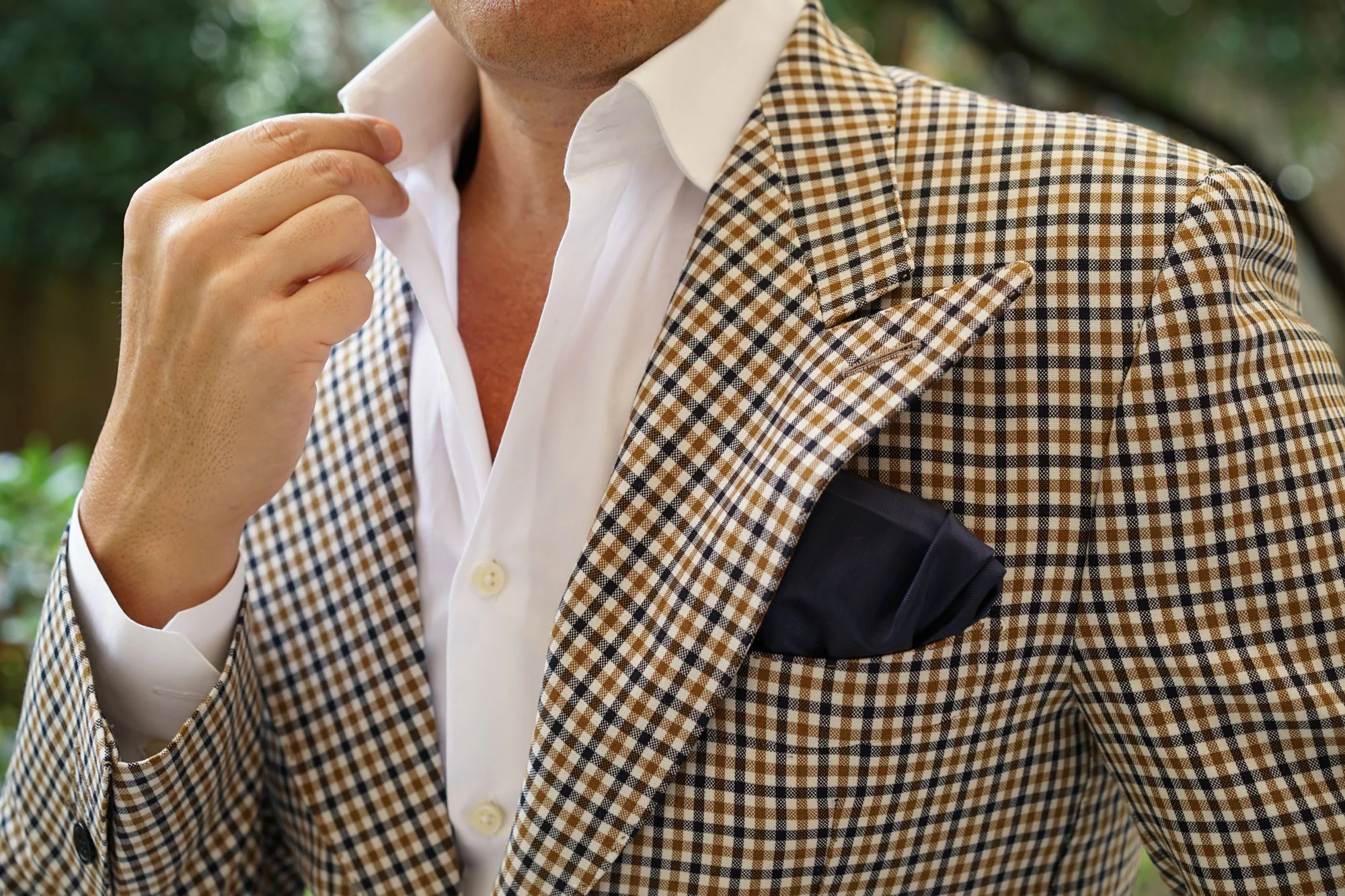 Venice Navy Blue Striped Pocket Square - Image 6