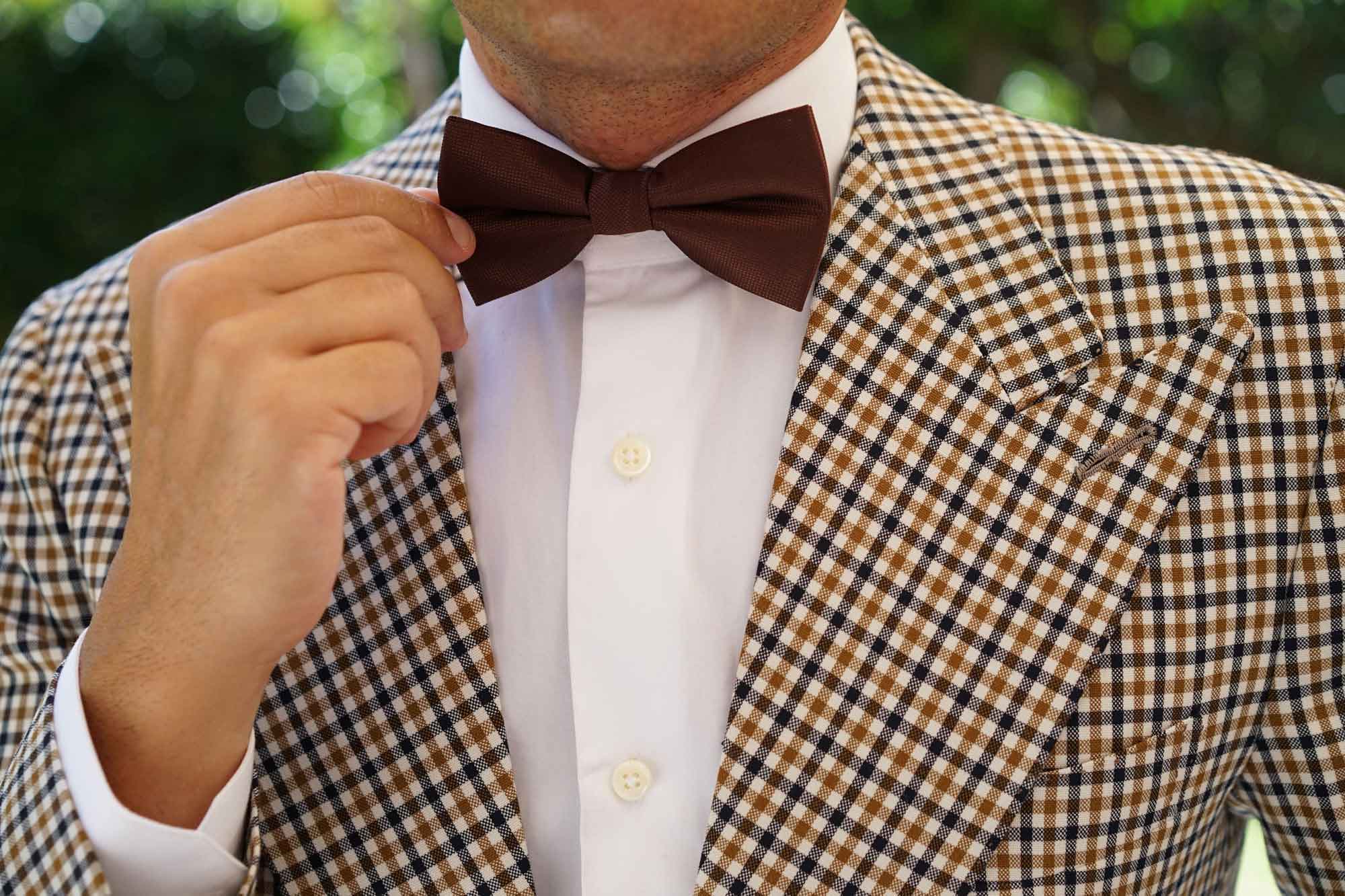 Vernazza Dark Brown Diamond Bow Tie - Image 8