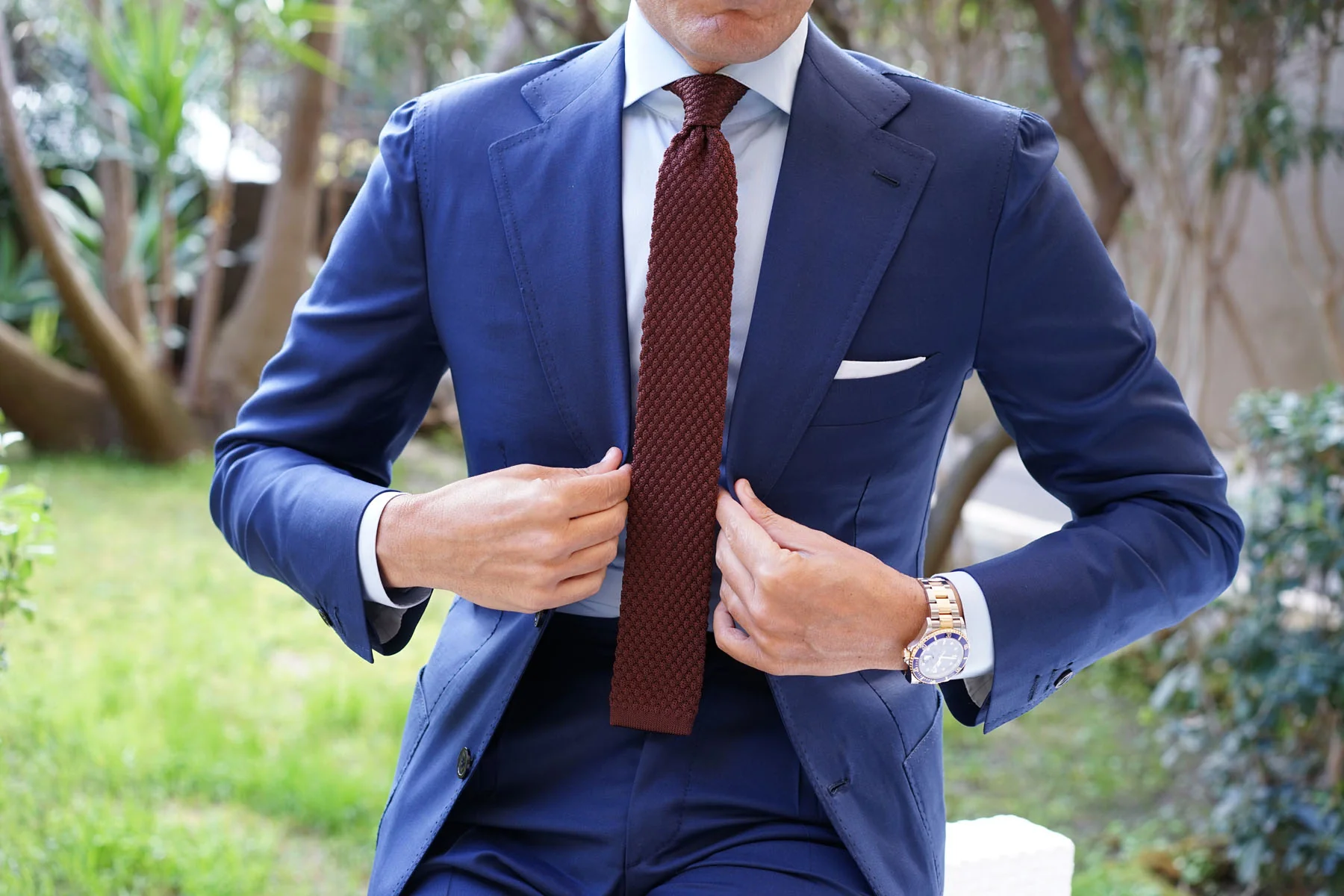 Verona Brown Knitted Tie - Image 3