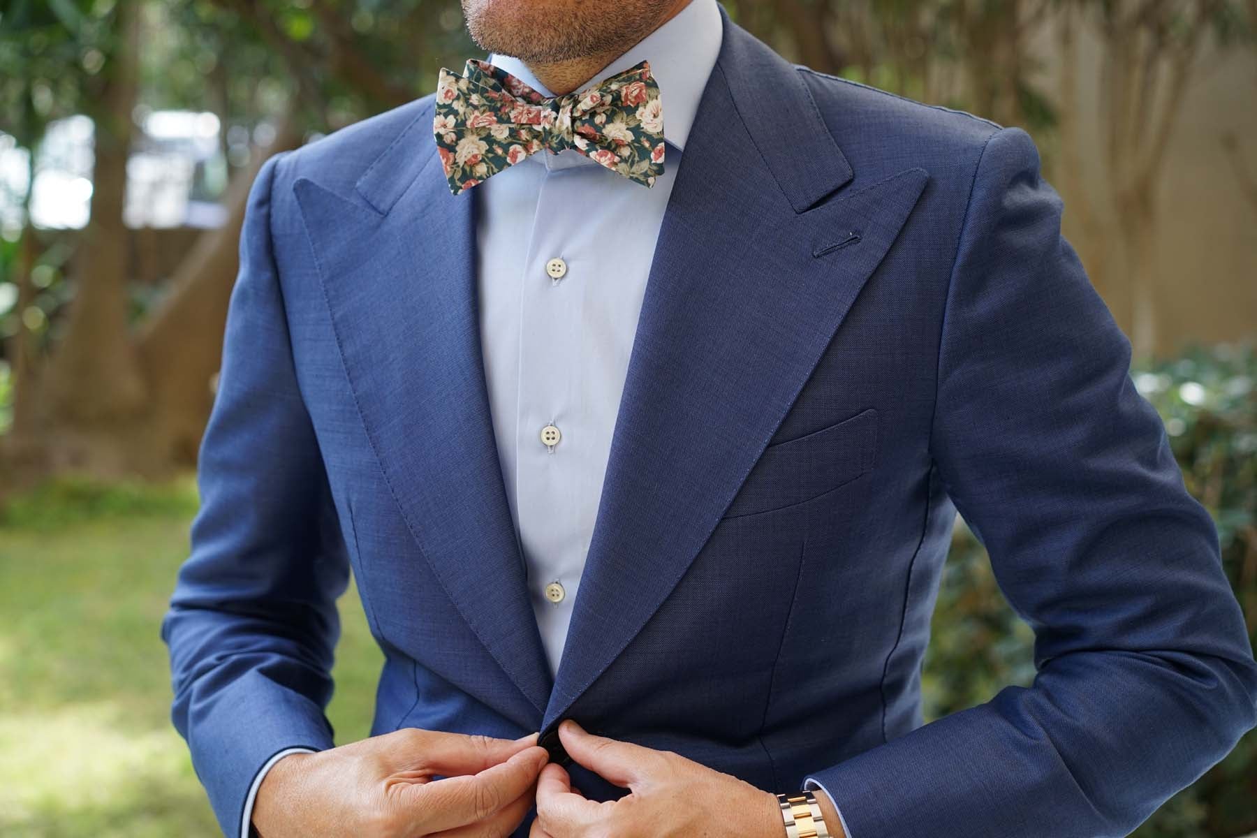 Villa d’Este Italian Floral Self Bow Tie - Image 4