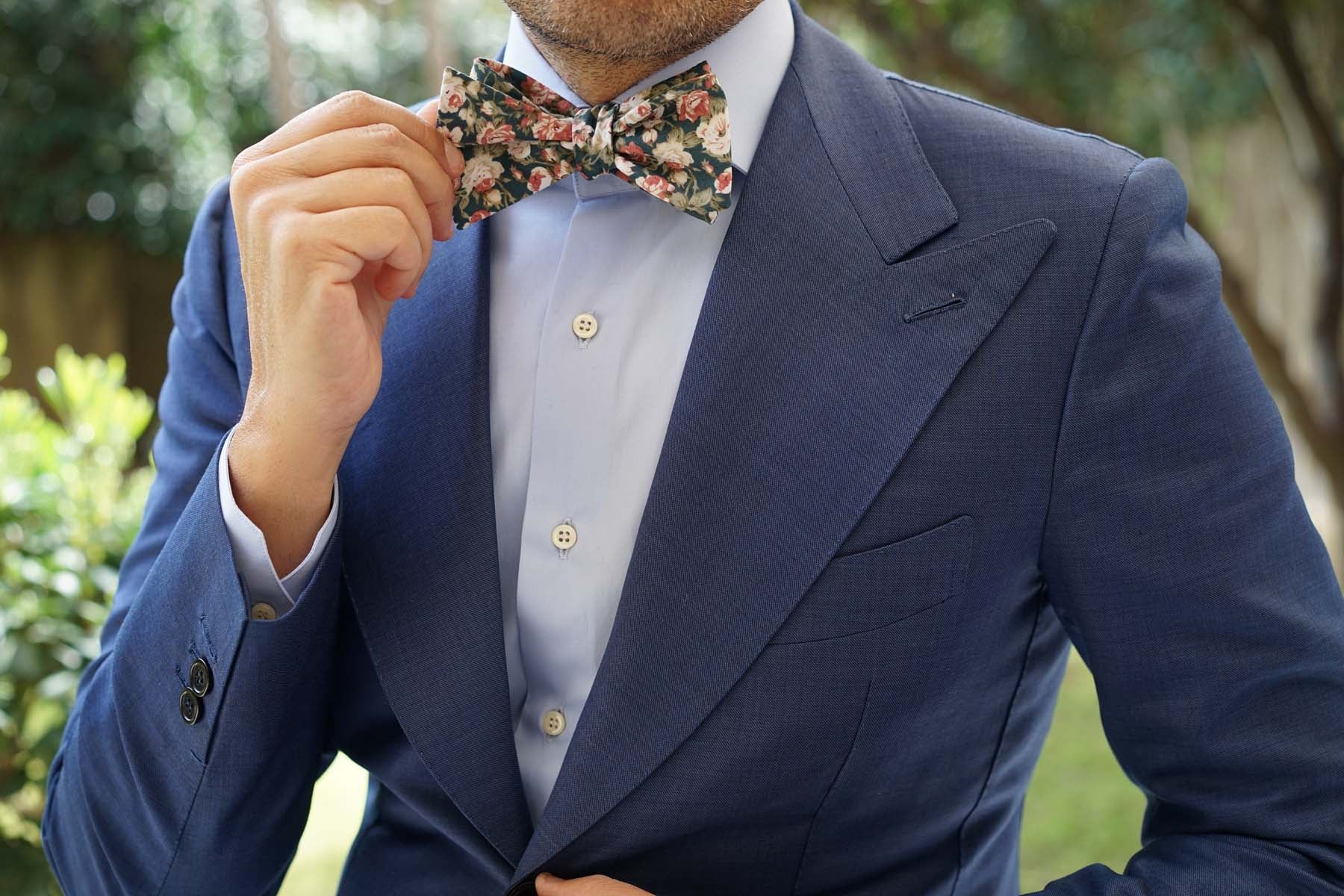 Villa d’Este Italian Floral Self Bow Tie - Image 6