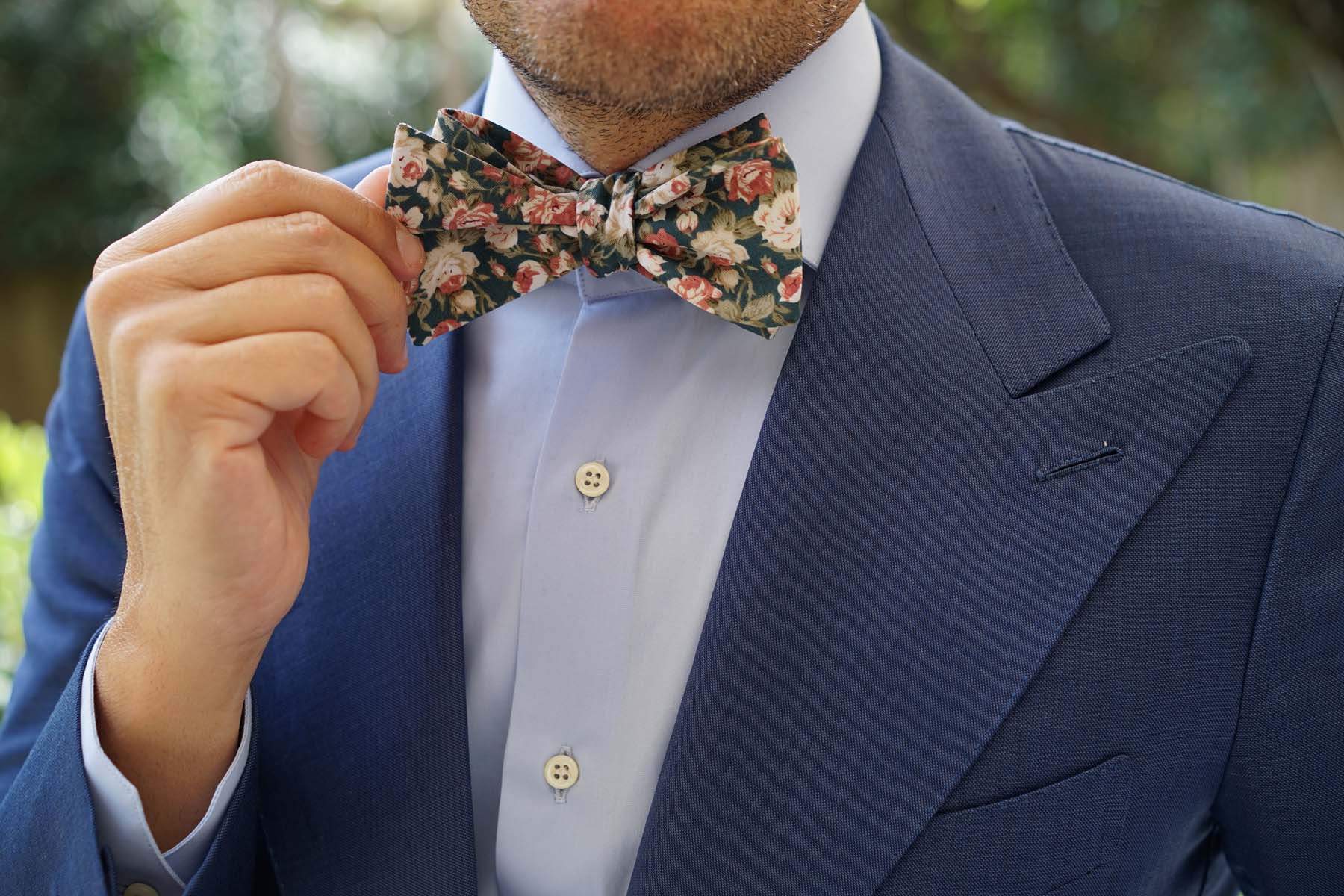 Villa d’Este Italian Floral Self Bow Tie - Image 7