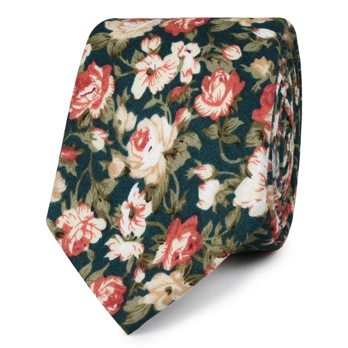 Villa d’Este Italian Floral Skinny Tie - Image 2