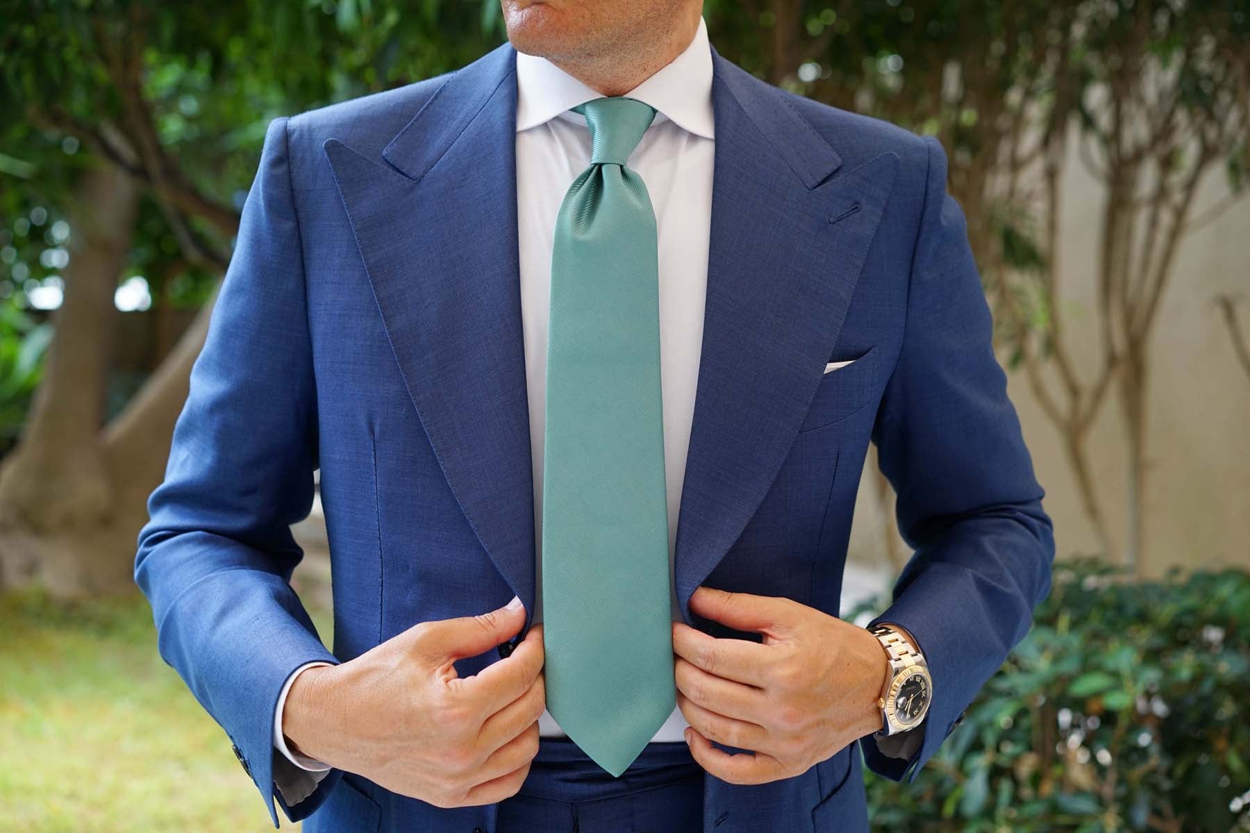 Viridian Green Twill Necktie - Image 4