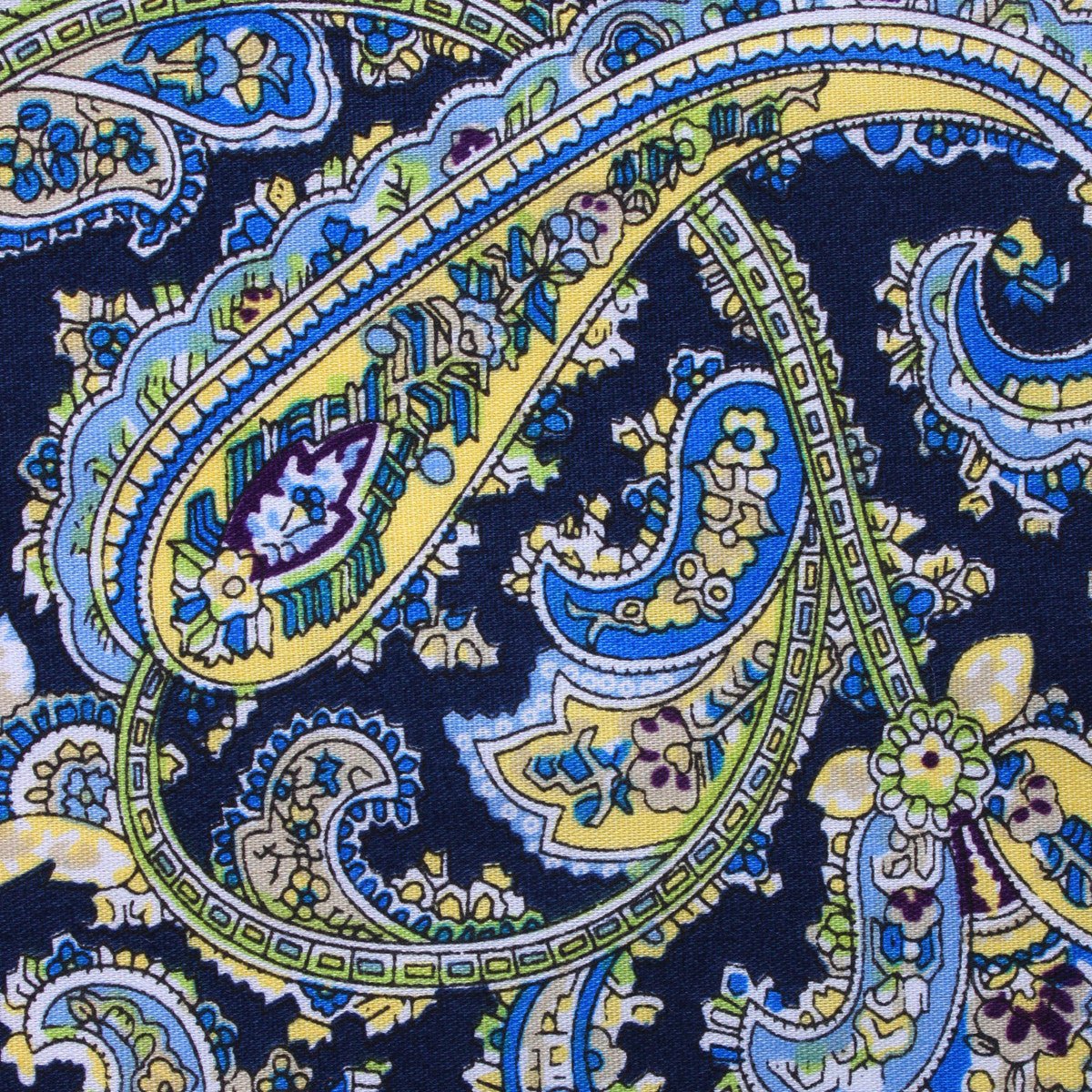 Vivara Yellow on Blue Paisley Pocket Square - Image 2