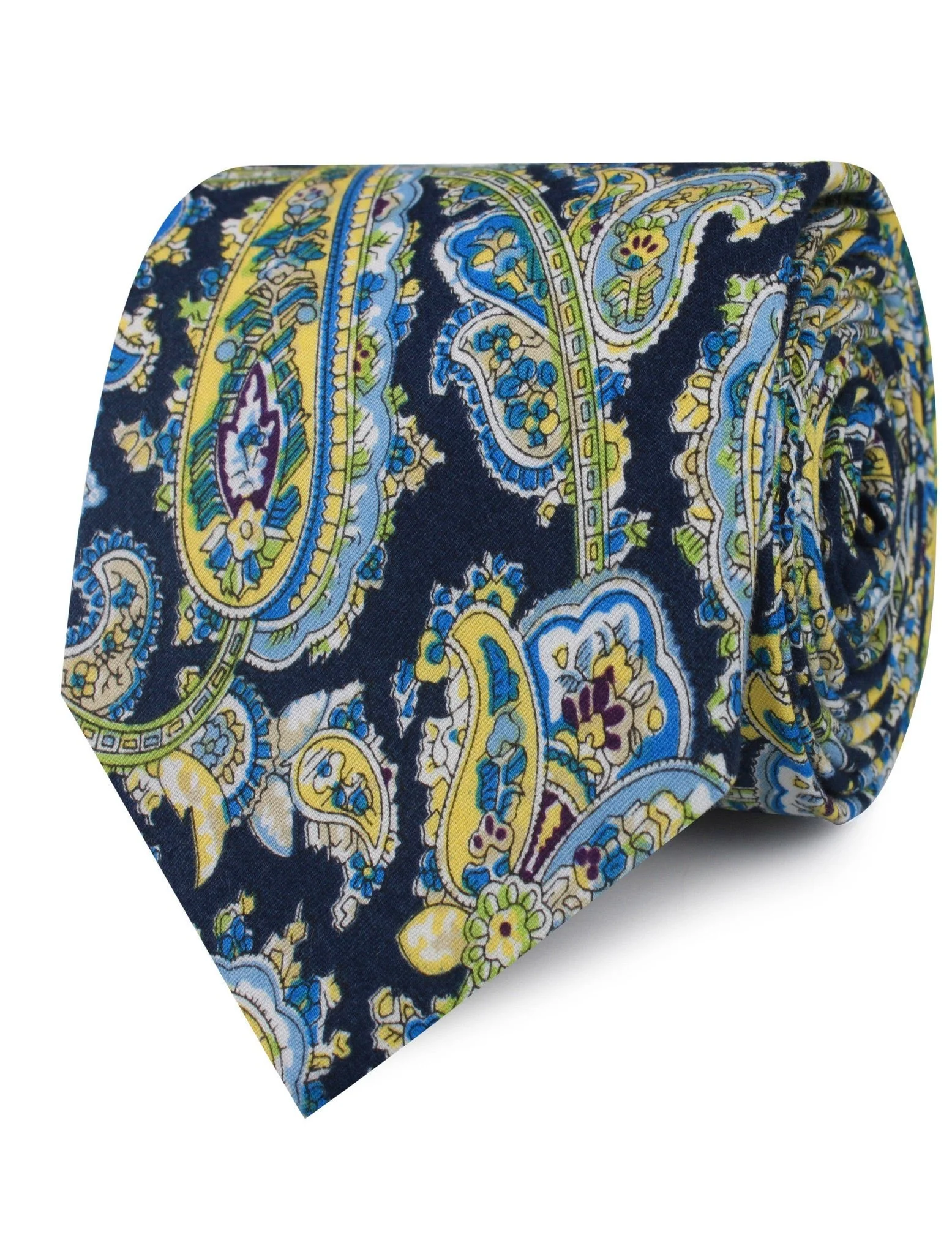 Vivara Yellow on Blue Paisley Tie - Image 2