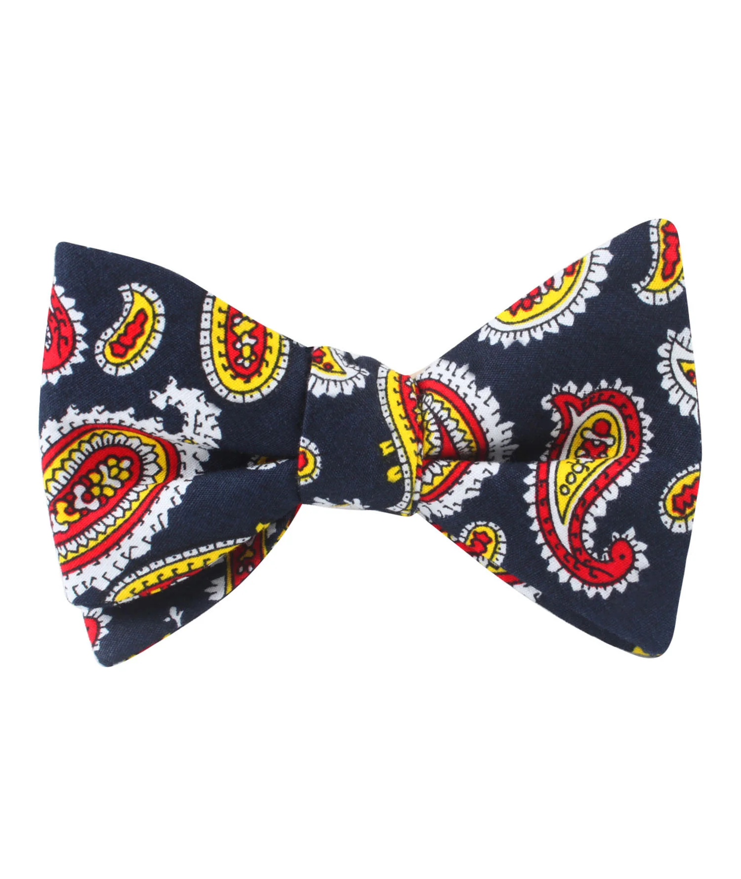 Vulcano Red & Yellow Paisley Self Bow Tie - Image 2