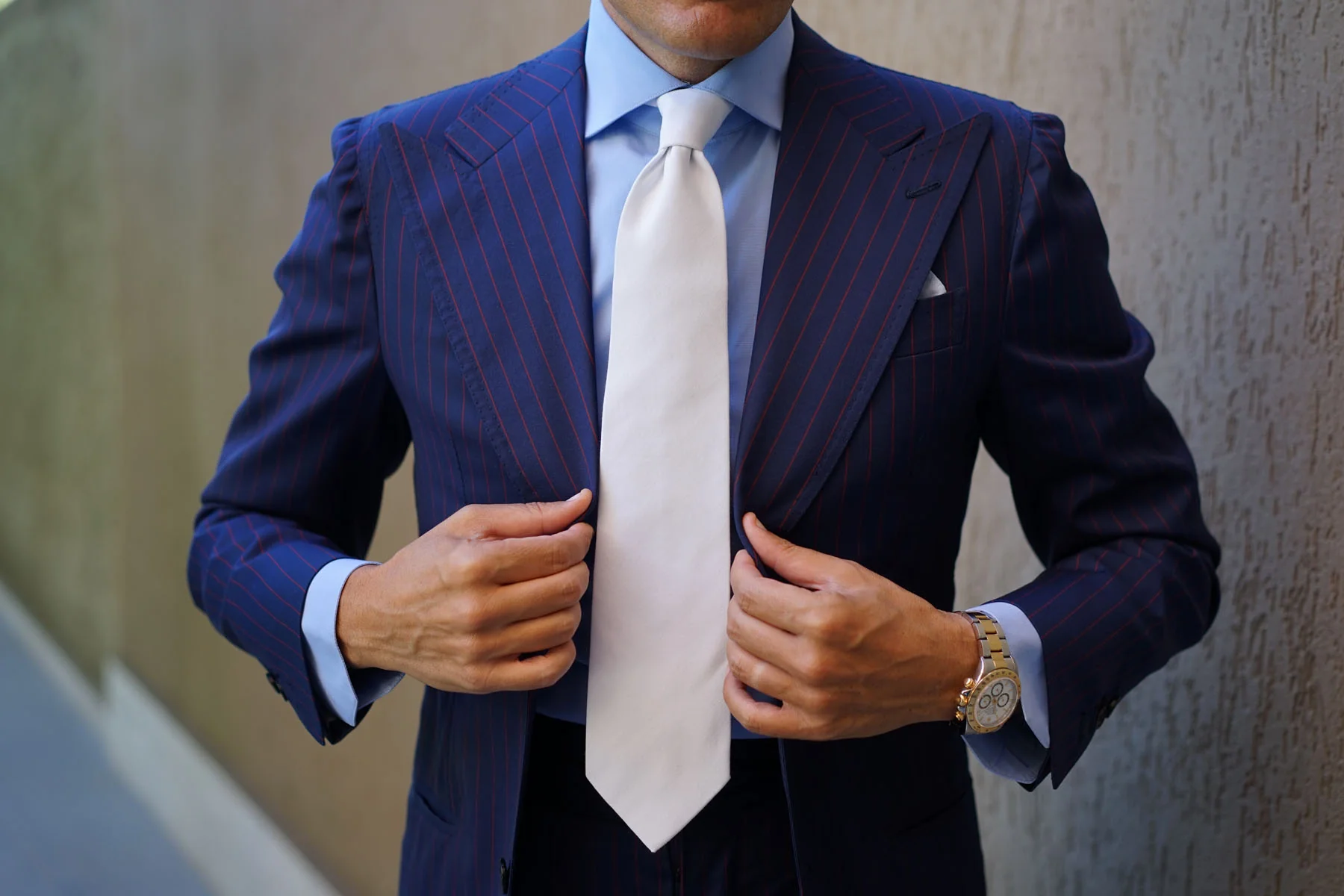 The OTAA White Cotton Necktie - Image 11