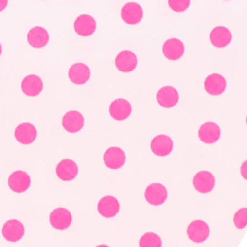 White Cotton with Large Hot Pink Polka Dots Pocket Square - Image 2