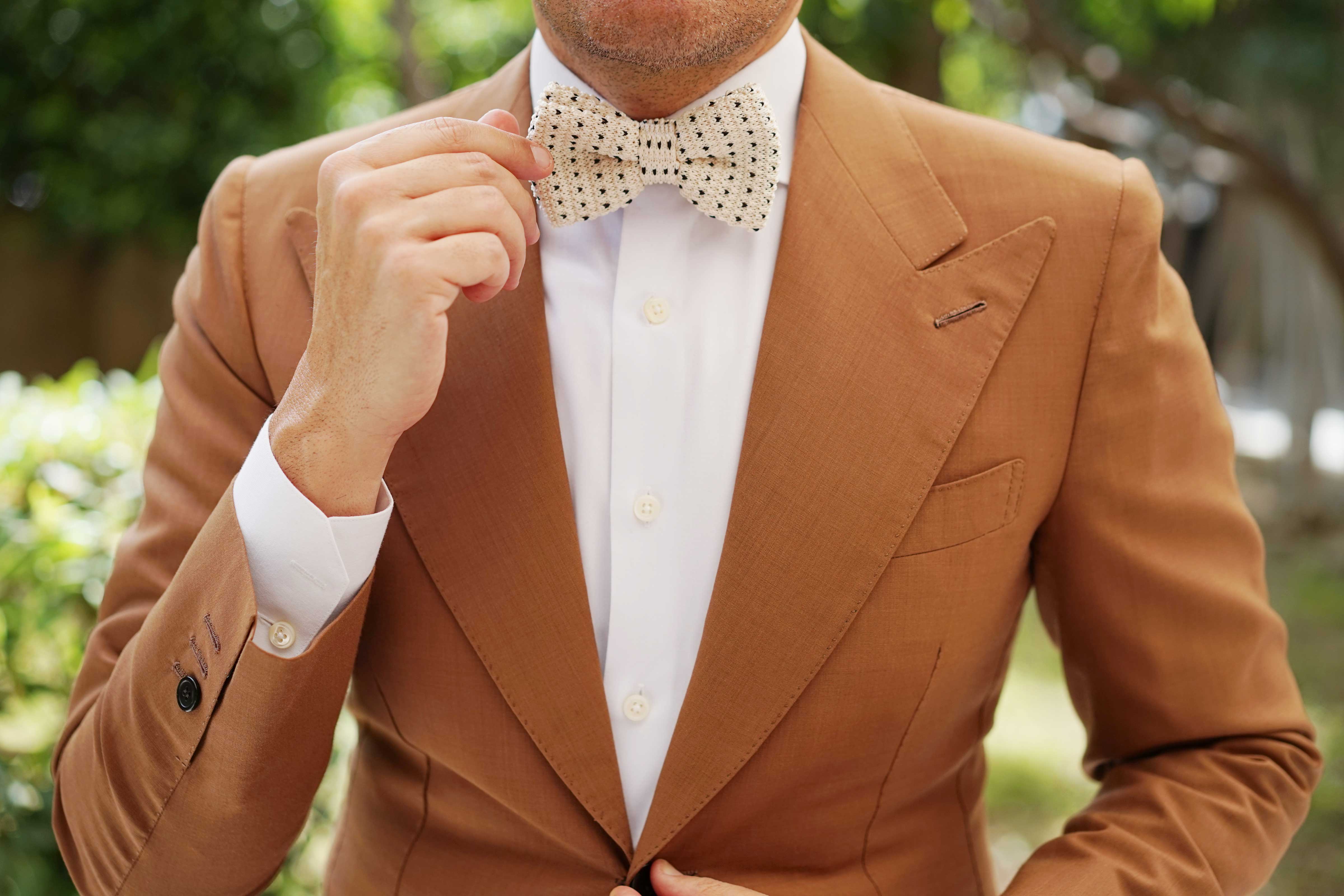 White Jon Snow Knitted Bow Tie - Image 8