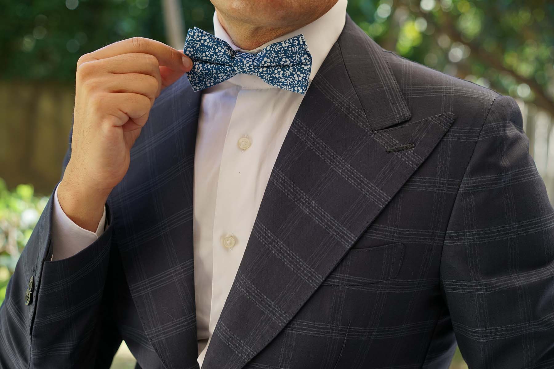 White Orchid Floral Bow Tie - Image 5