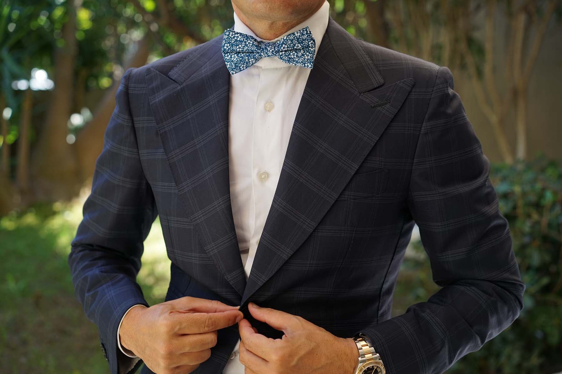 White Orchid Floral Bow Tie - Image 6