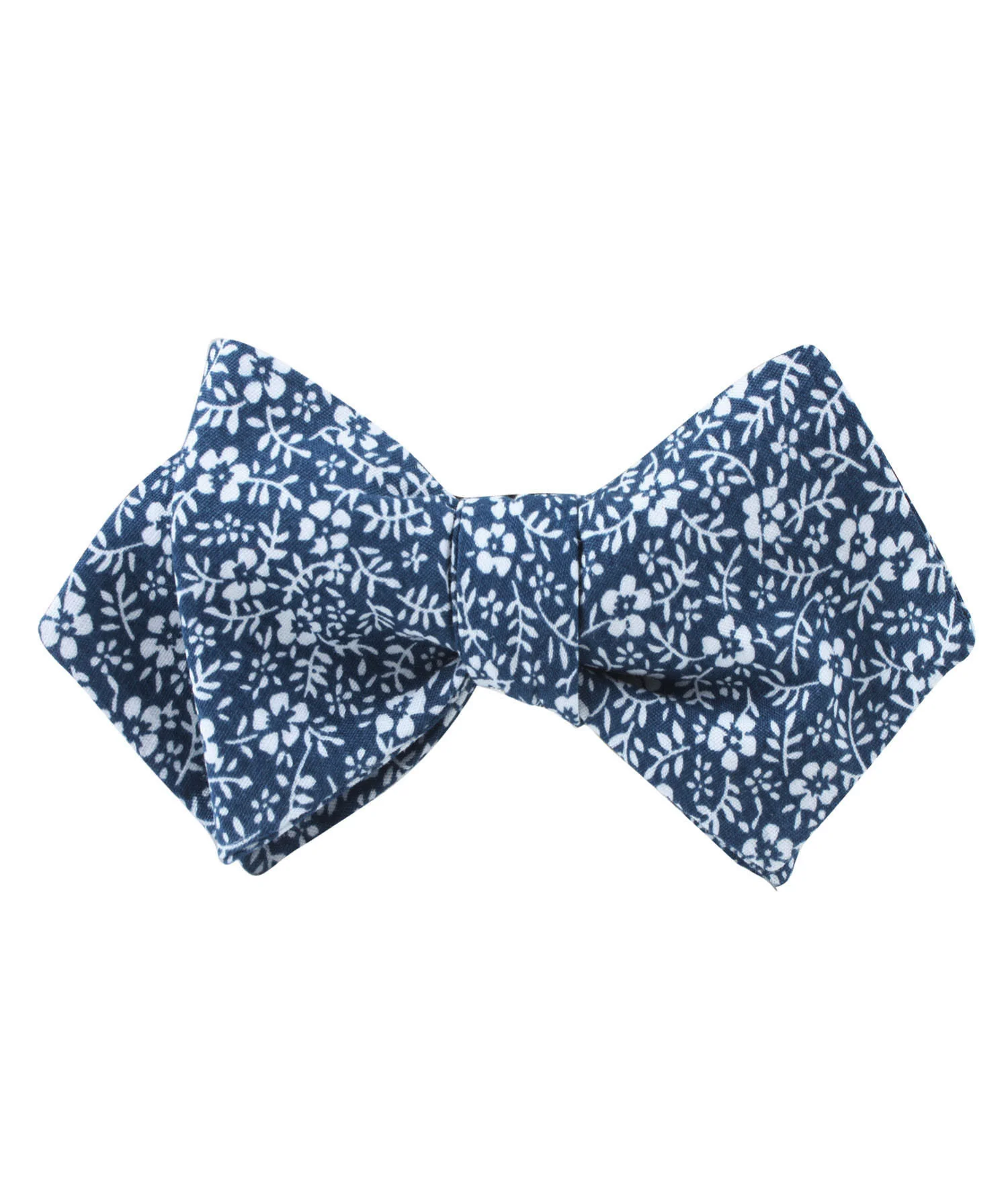 White Orchid Floral Diamond Self Bow Tie - Image 2