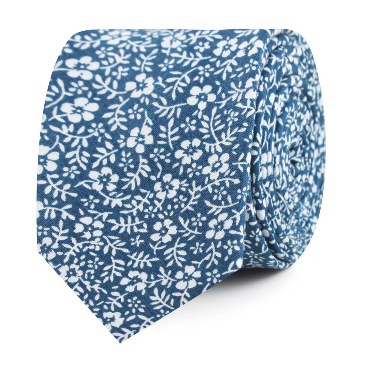 White Orchid Floral Skinny Tie - Image 2